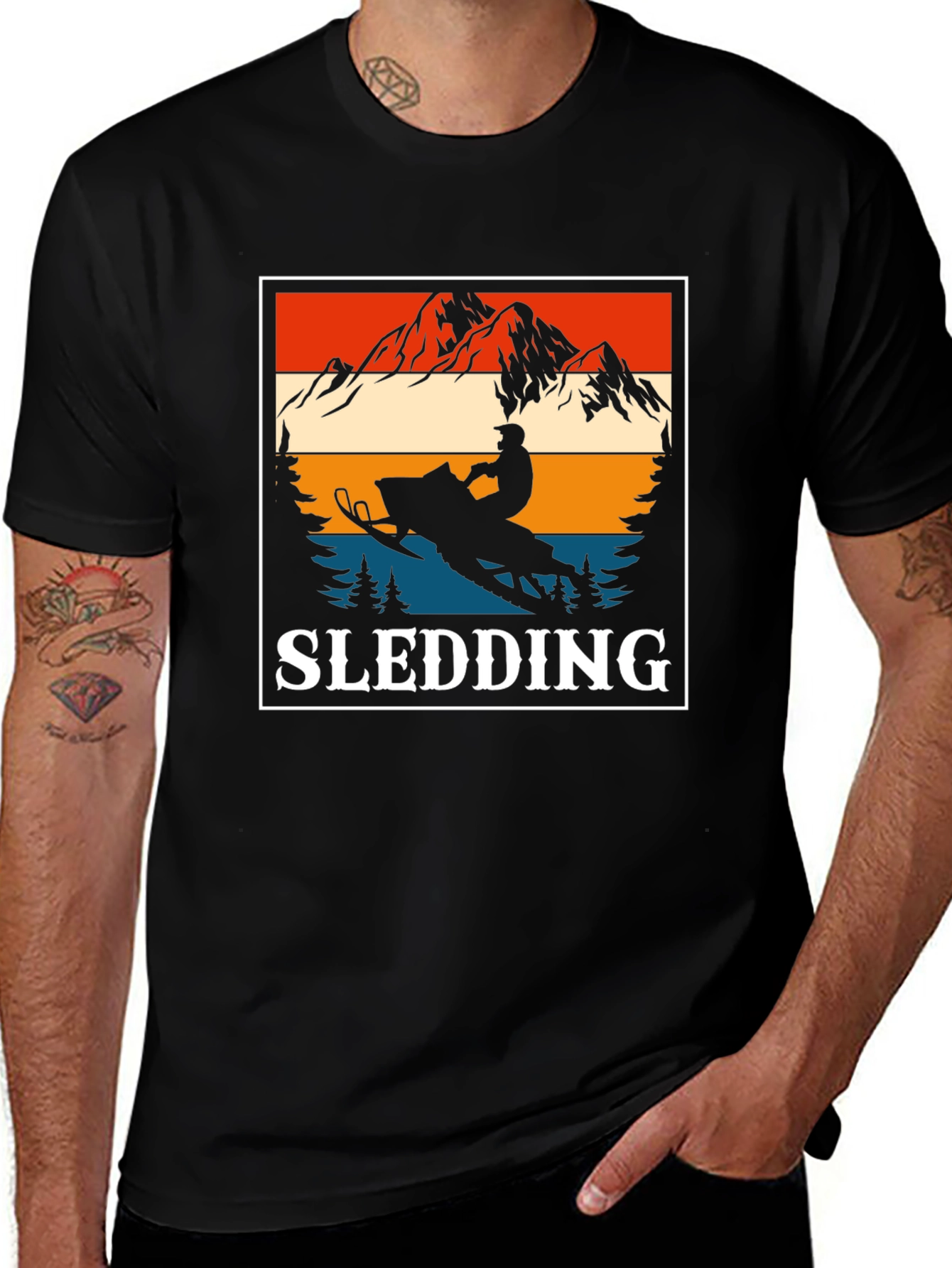 Variant 26 of Vintage Sledding T-Shirt - Mountain Adventure