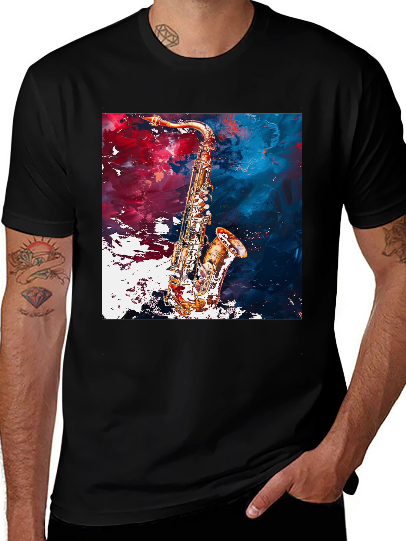 Variant 29 of Saxophone Art Men's T-Shirt - Stylish Music Tee