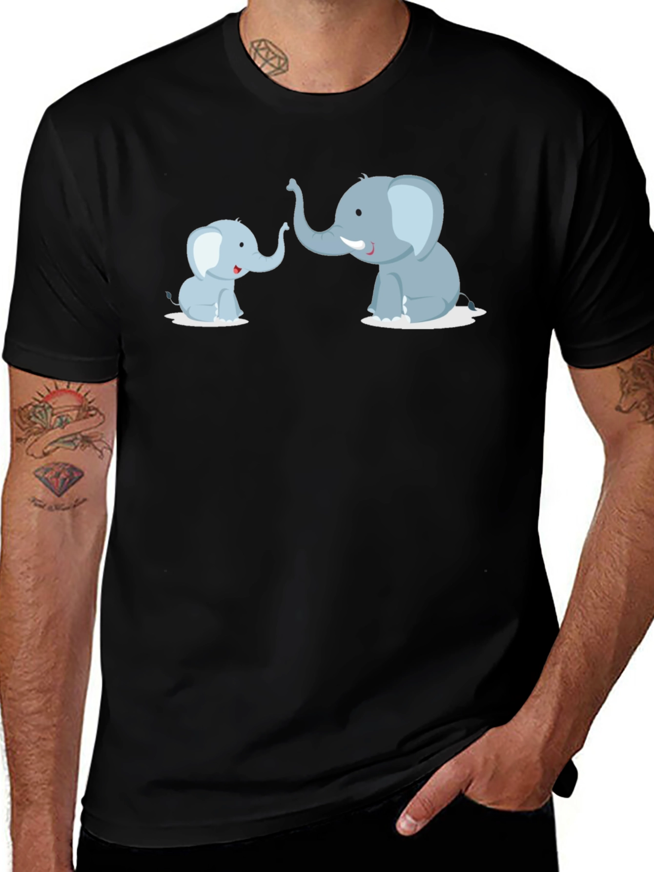 Variant 21 of Elephant Family T-Shirt - Cute Graphic Tee