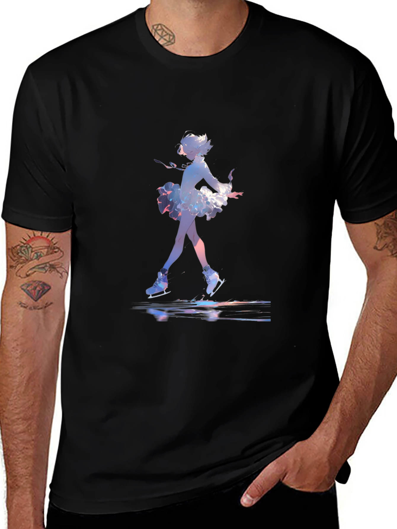 Variant 30 of Skating Anime Graphic Tee - Black