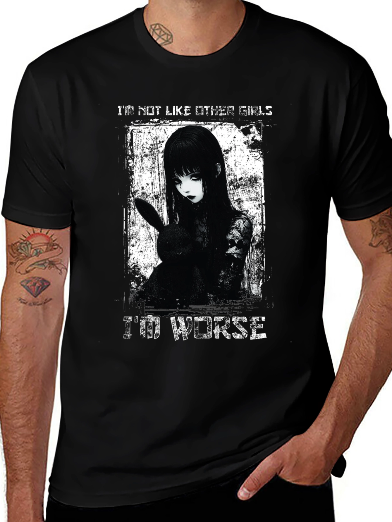 Variant 29 of Gothic Anime Girl T-Shirt - I'm Not Like Other Girls