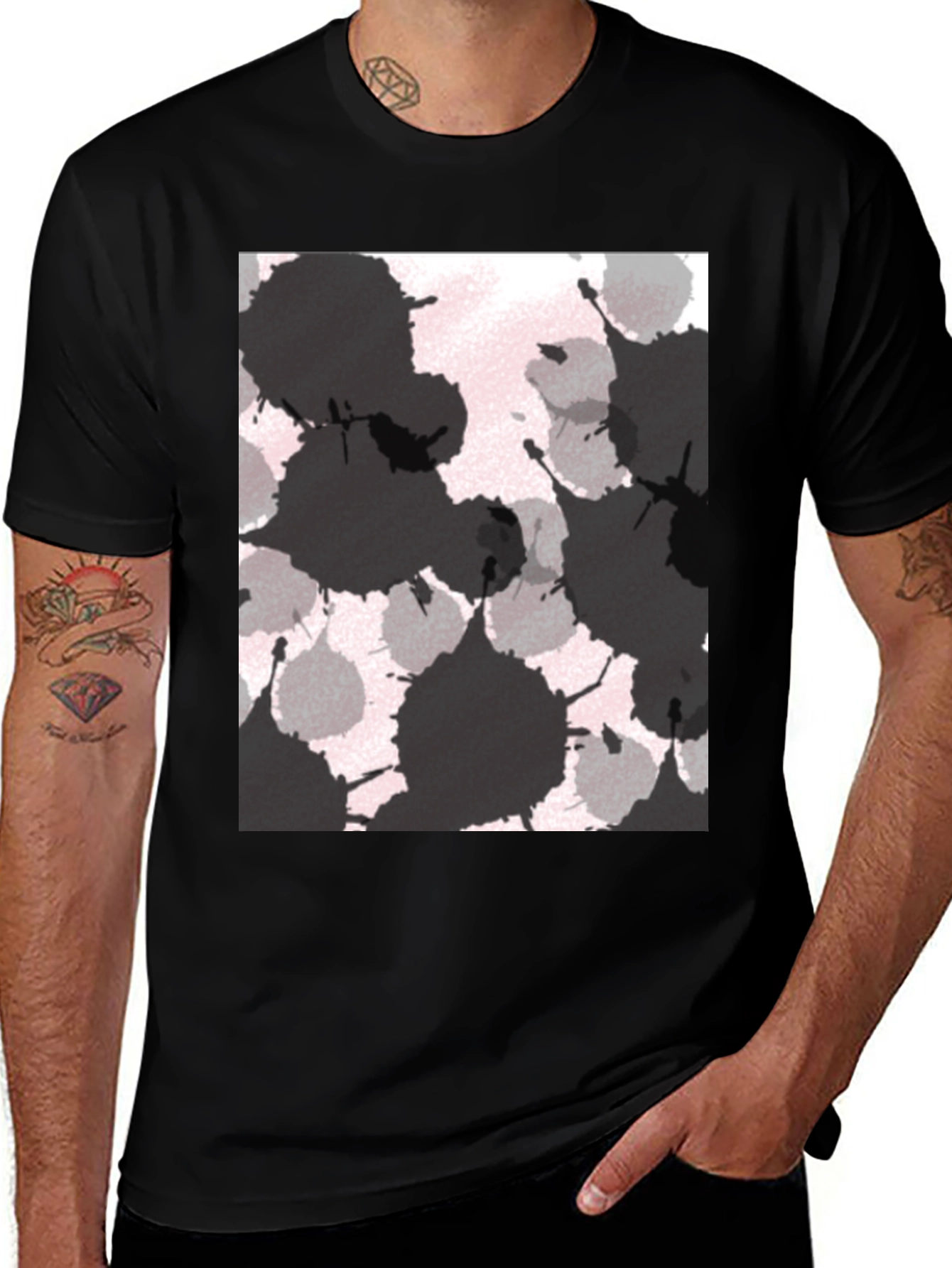 Variant 6 of Abstract Ink Splatter Graphic Tee