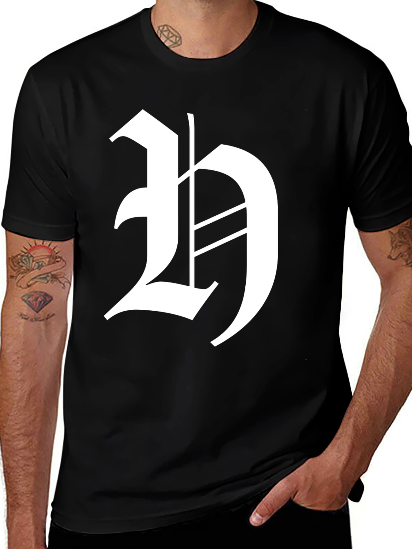 Variant 3 of Statement Graphic Tee - Bold Letter H Design