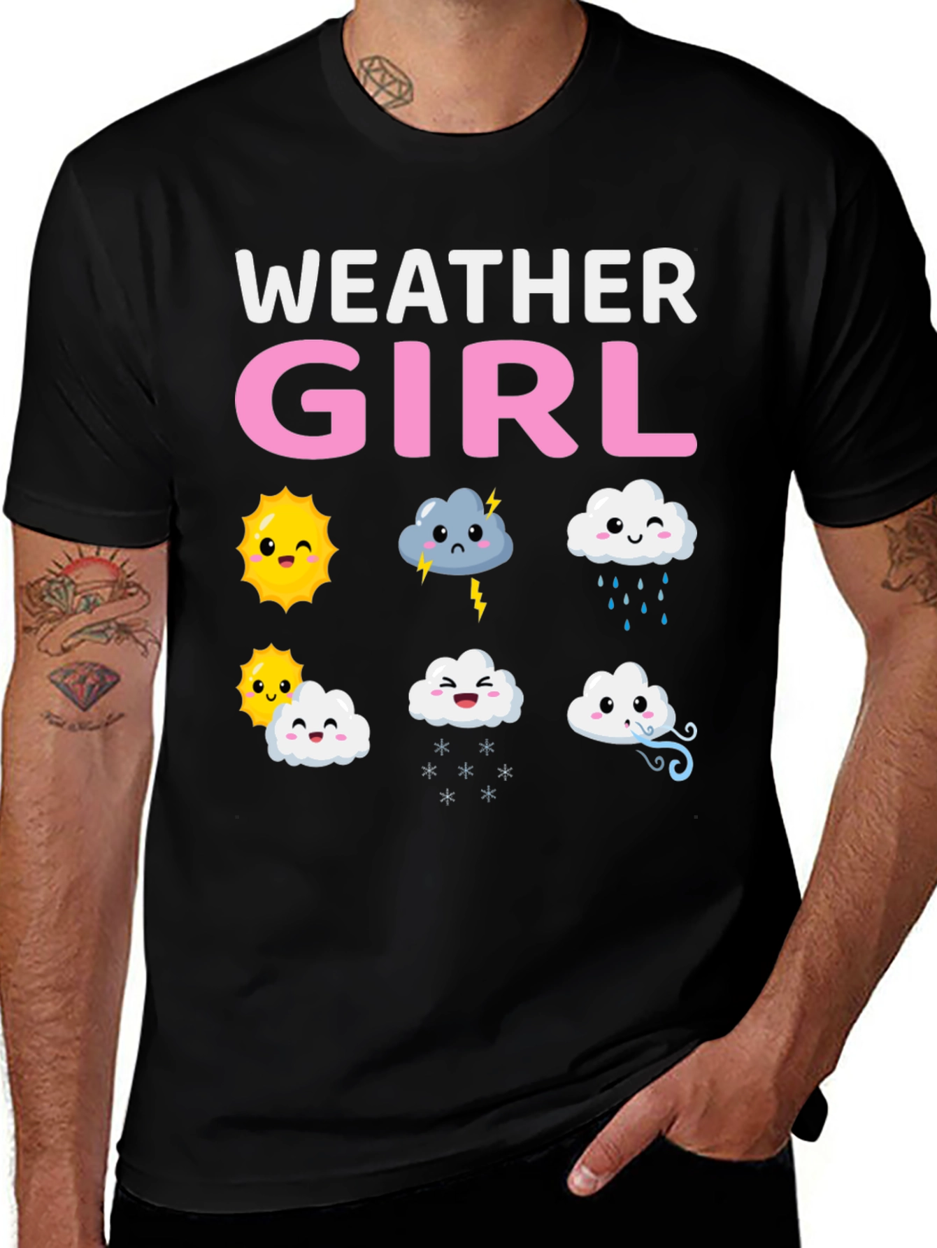 Variant 18 of Weather Girl T-Shirt Cute Weather Pattern