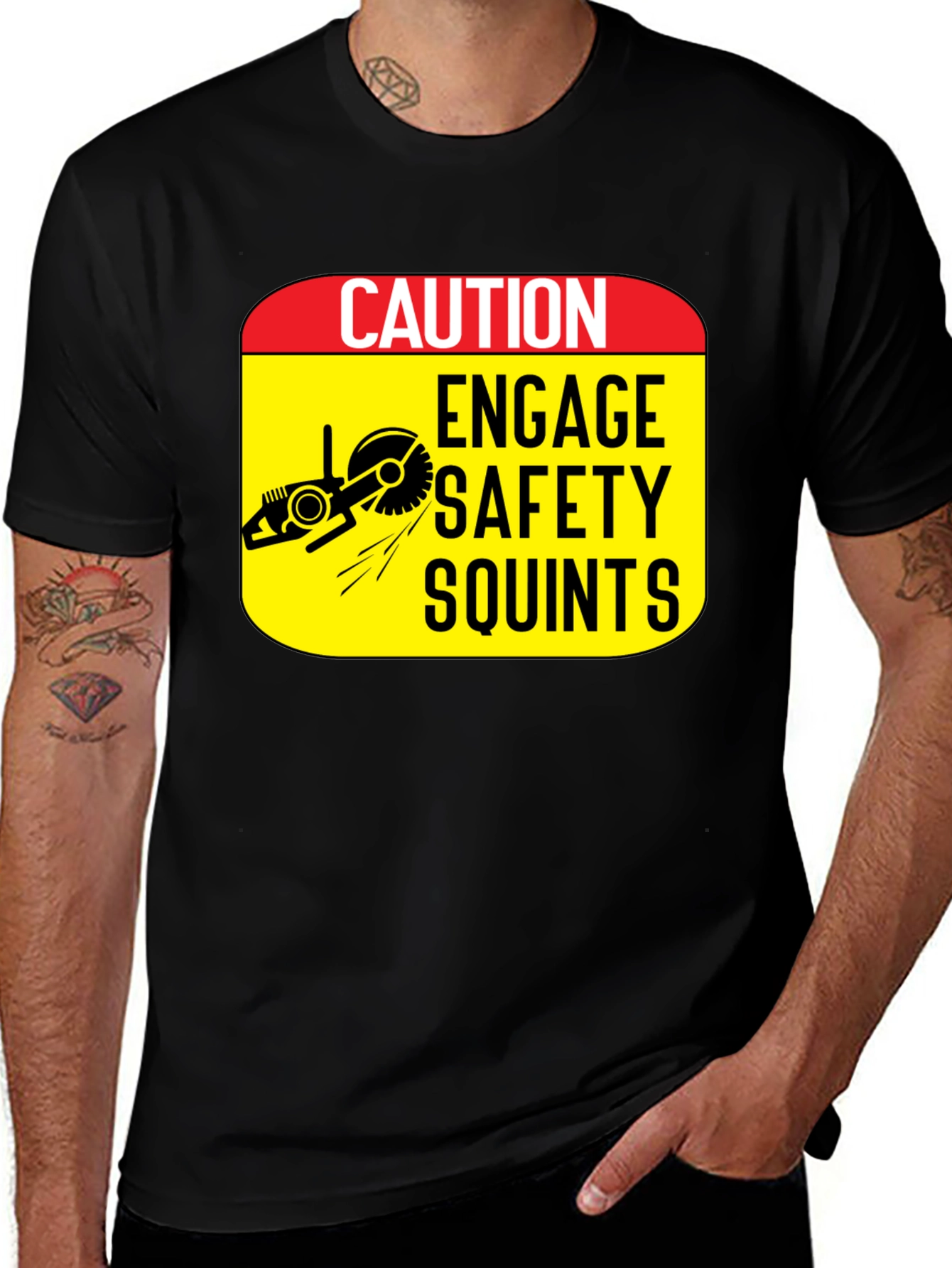 Variant 14 of Caution Engage Safety Squints T-Shirt