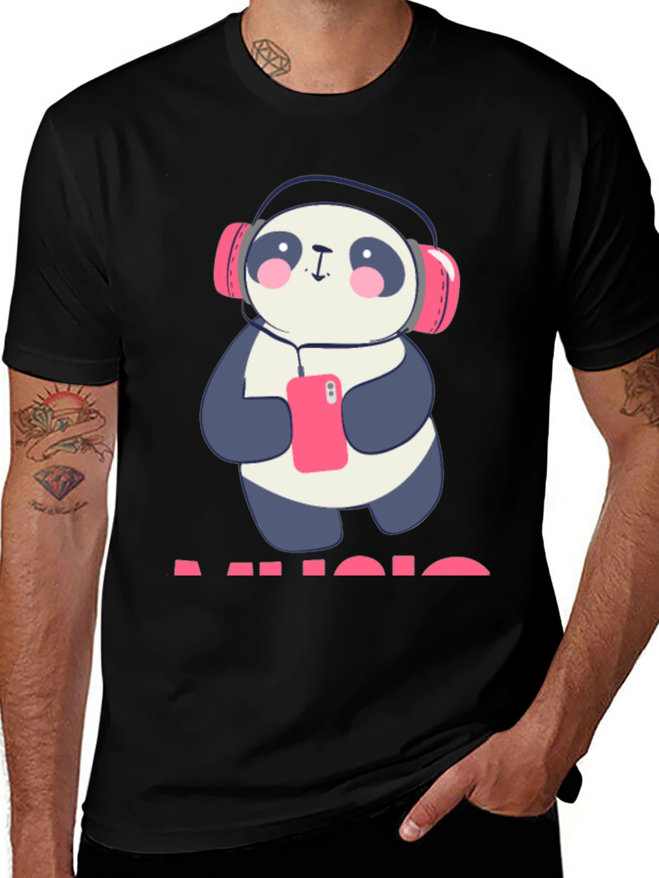 Variant 9 of Panda Music Lover T-Shirt - Cool Graphic Tee