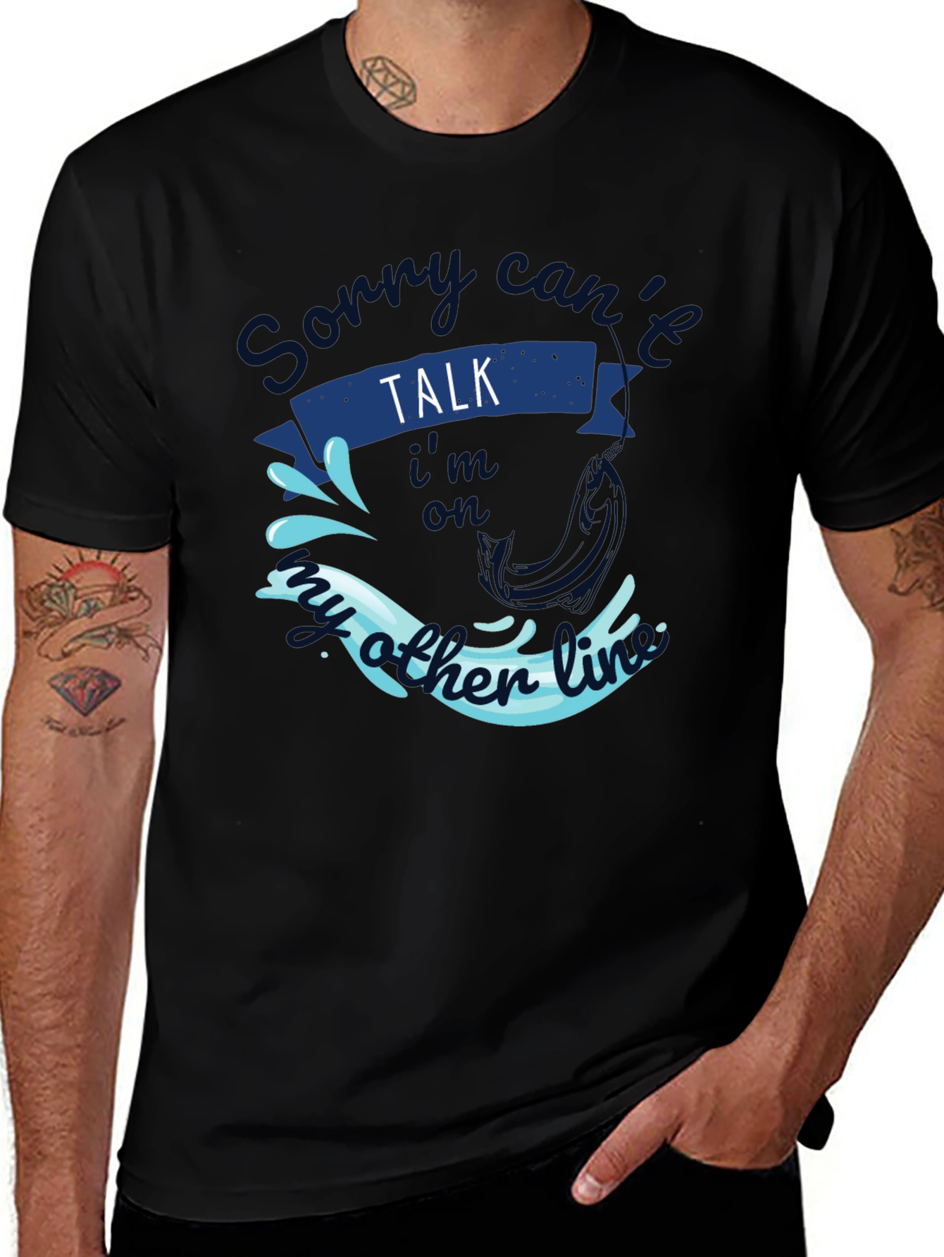 Variant 5 of Sorry Can't Talk Fishing T-Shirt, Angler Gift