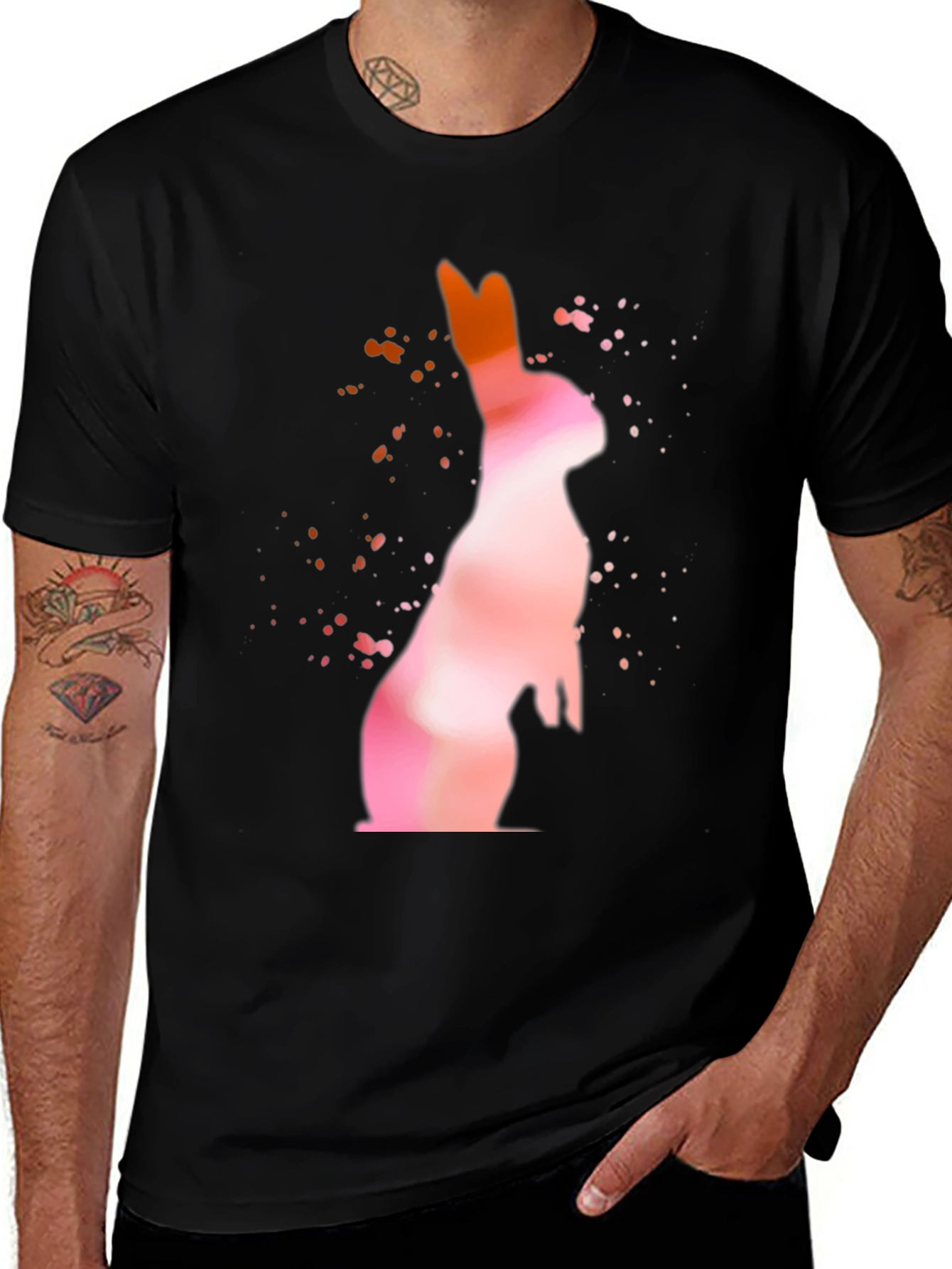 Variant 9 of Watercolor Rabbit Graphic T-Shirt