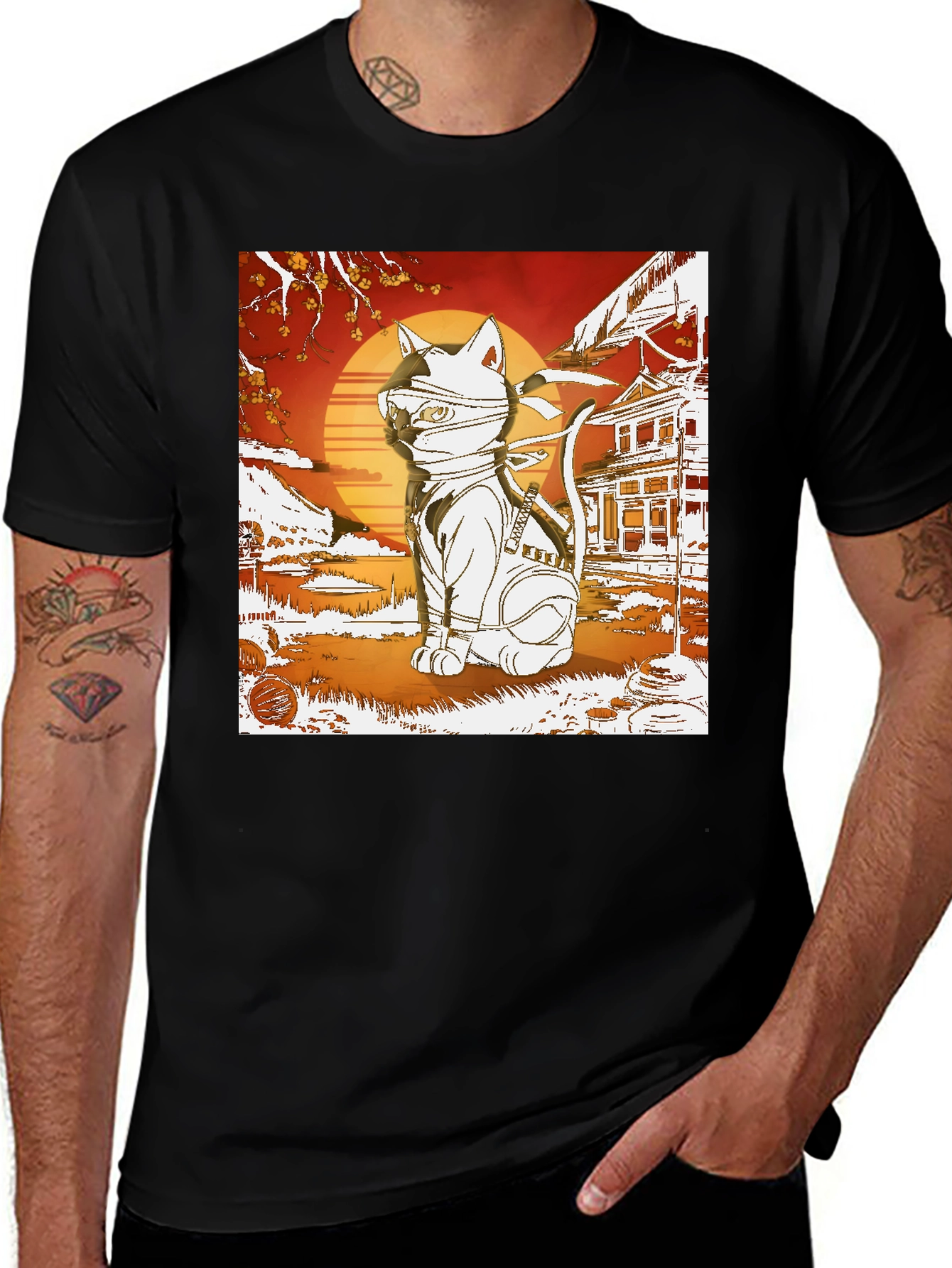 Black Ninja Cat T-Shirt - Cool Graphic Tee main image