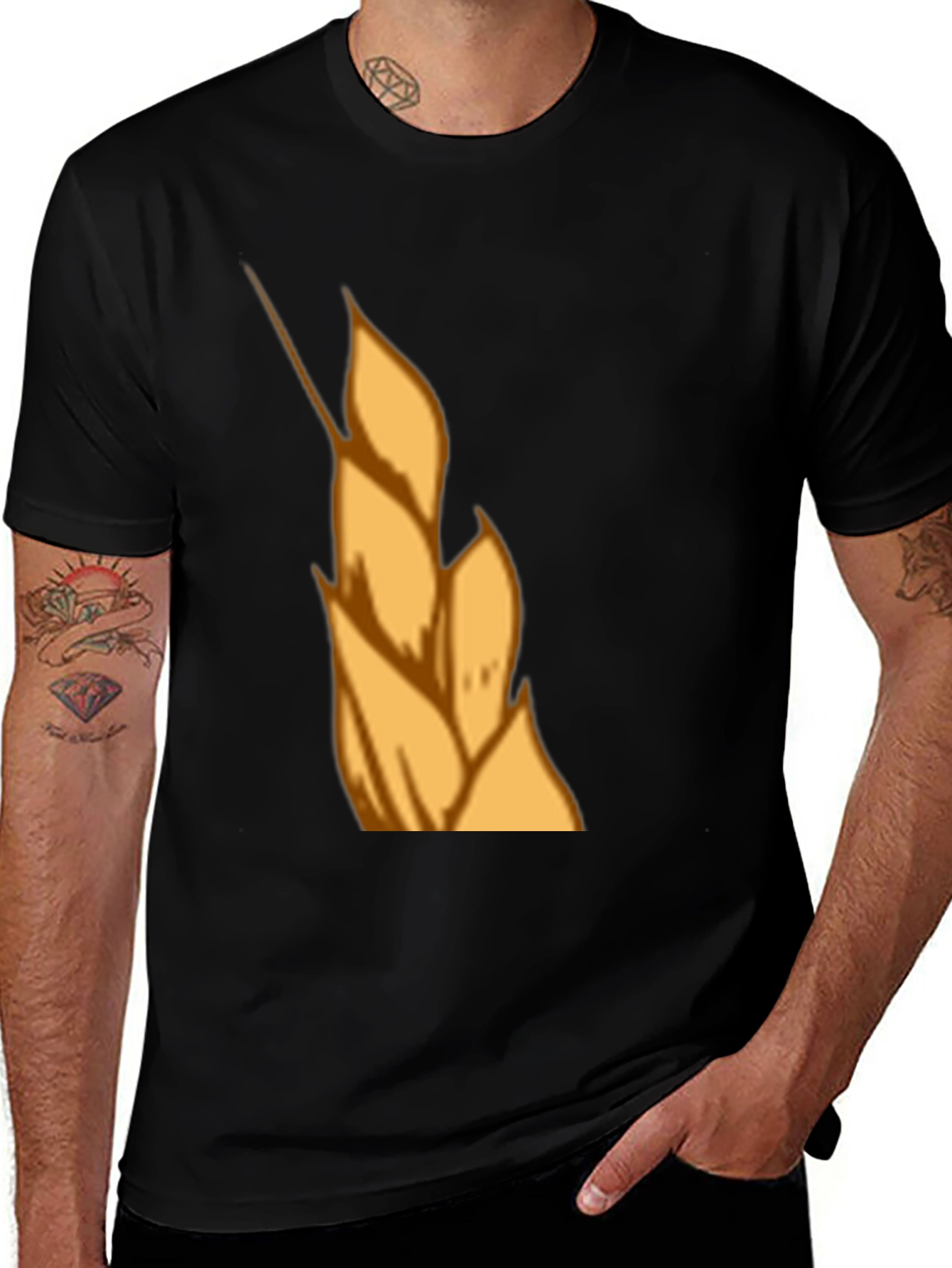 Variant 25 of Wheat Graphic Tee - Black Cotton T-Shirt