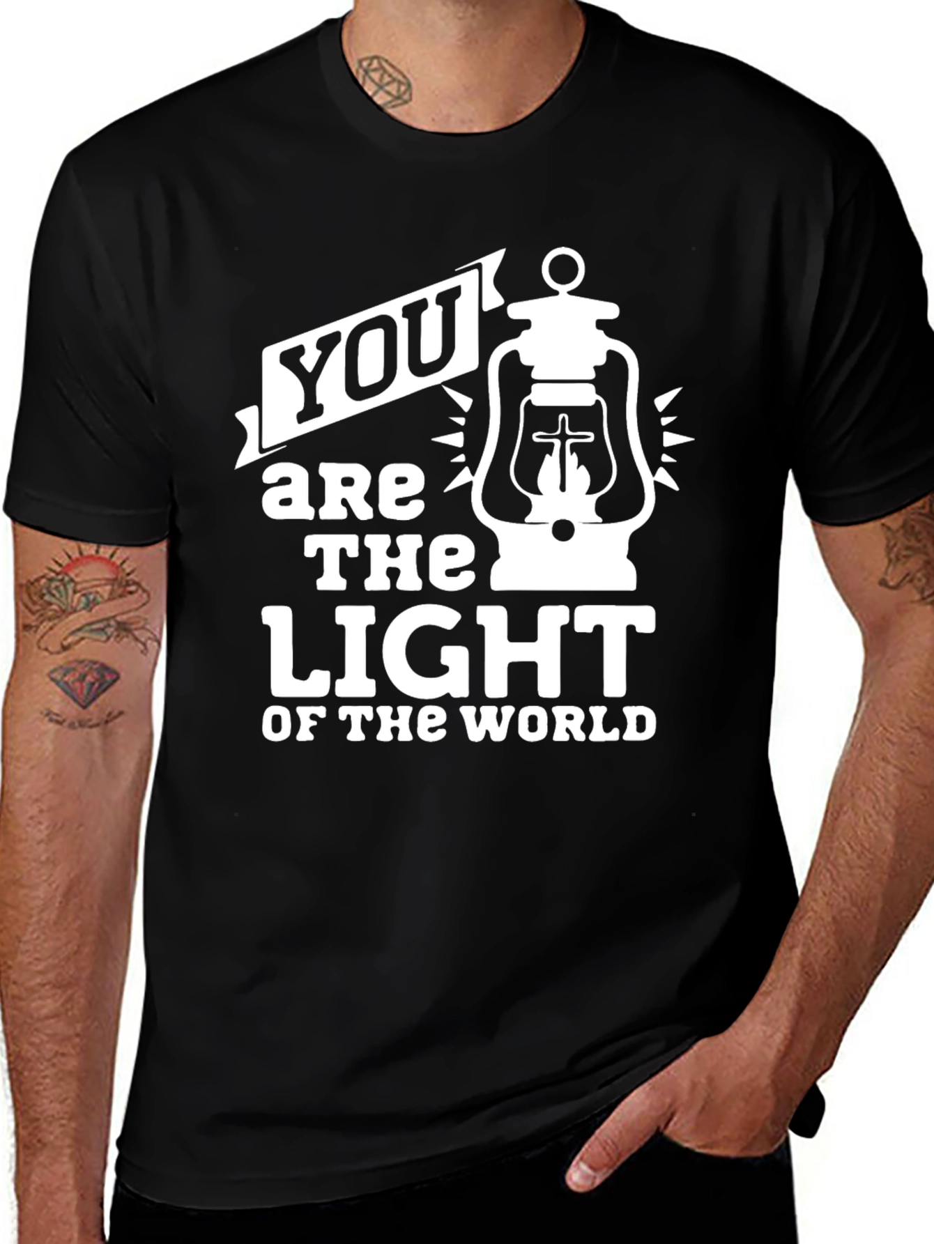 Variant 4 of You are the Light T-Shirt - Christian Lantern Graphic Tee