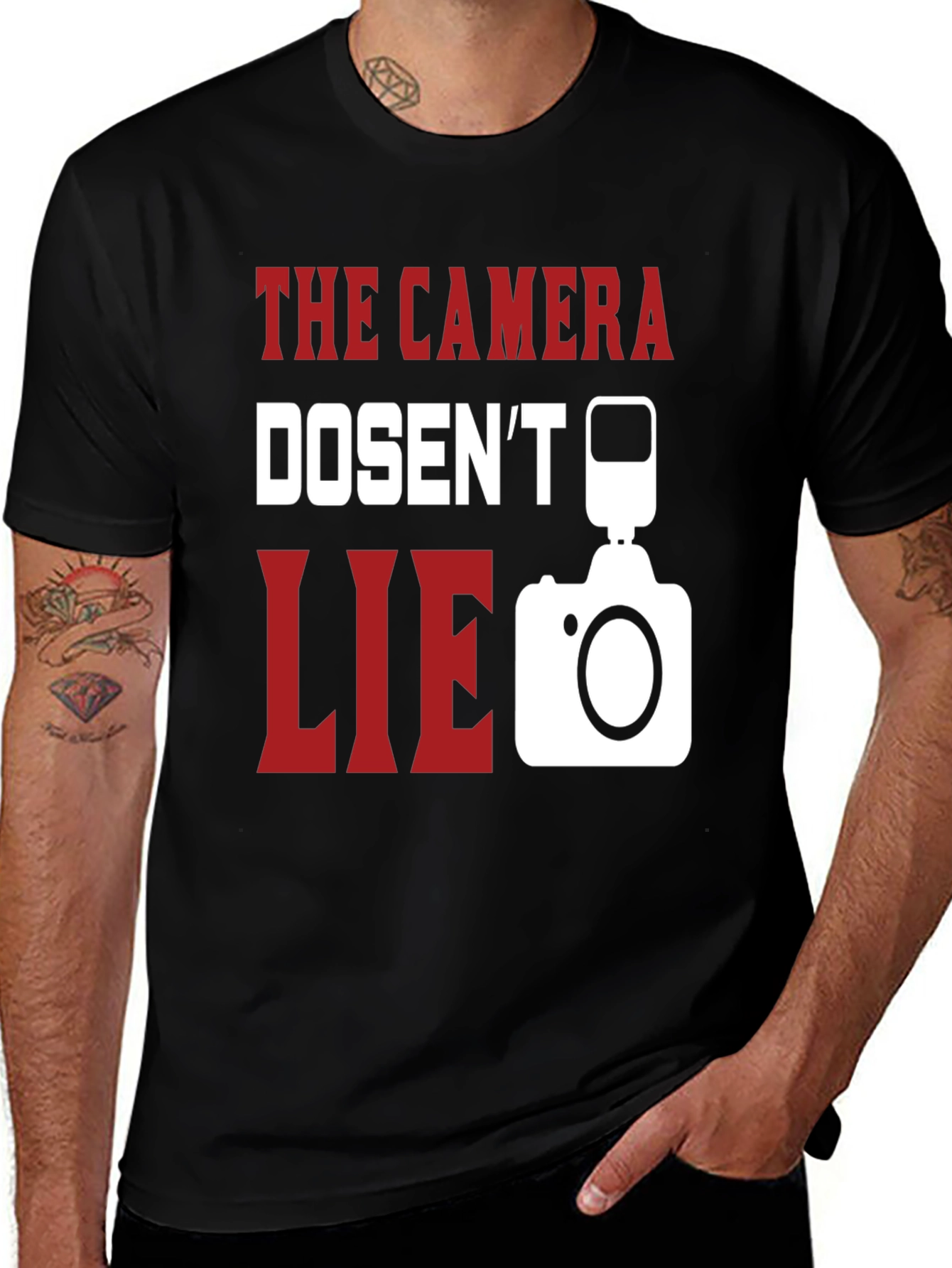 Variant 16 of The Camera Doesn't Lie Graphic T-Shirt