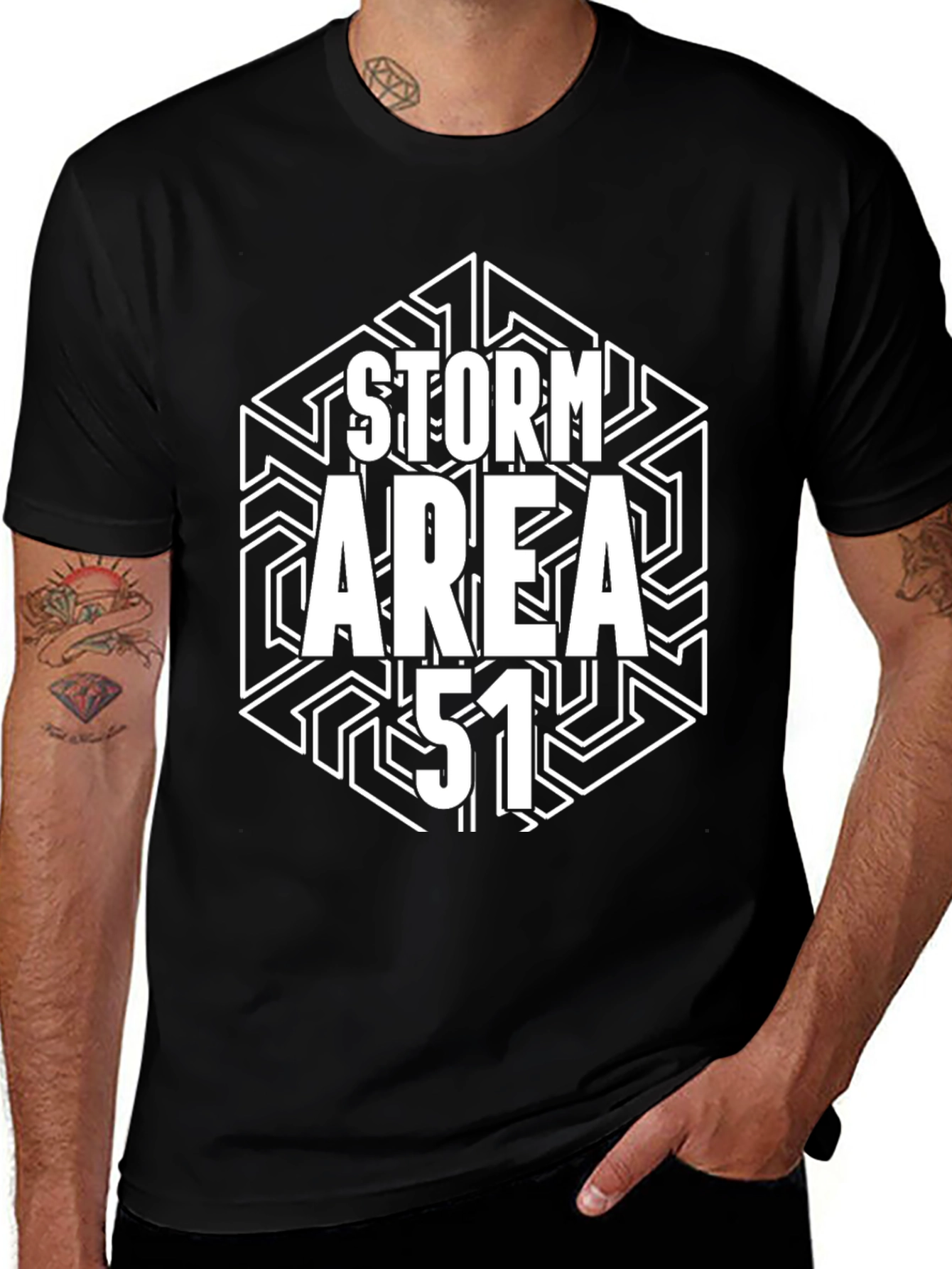 Storm Area 51 Graphic Tee - Black Cotton Shirt