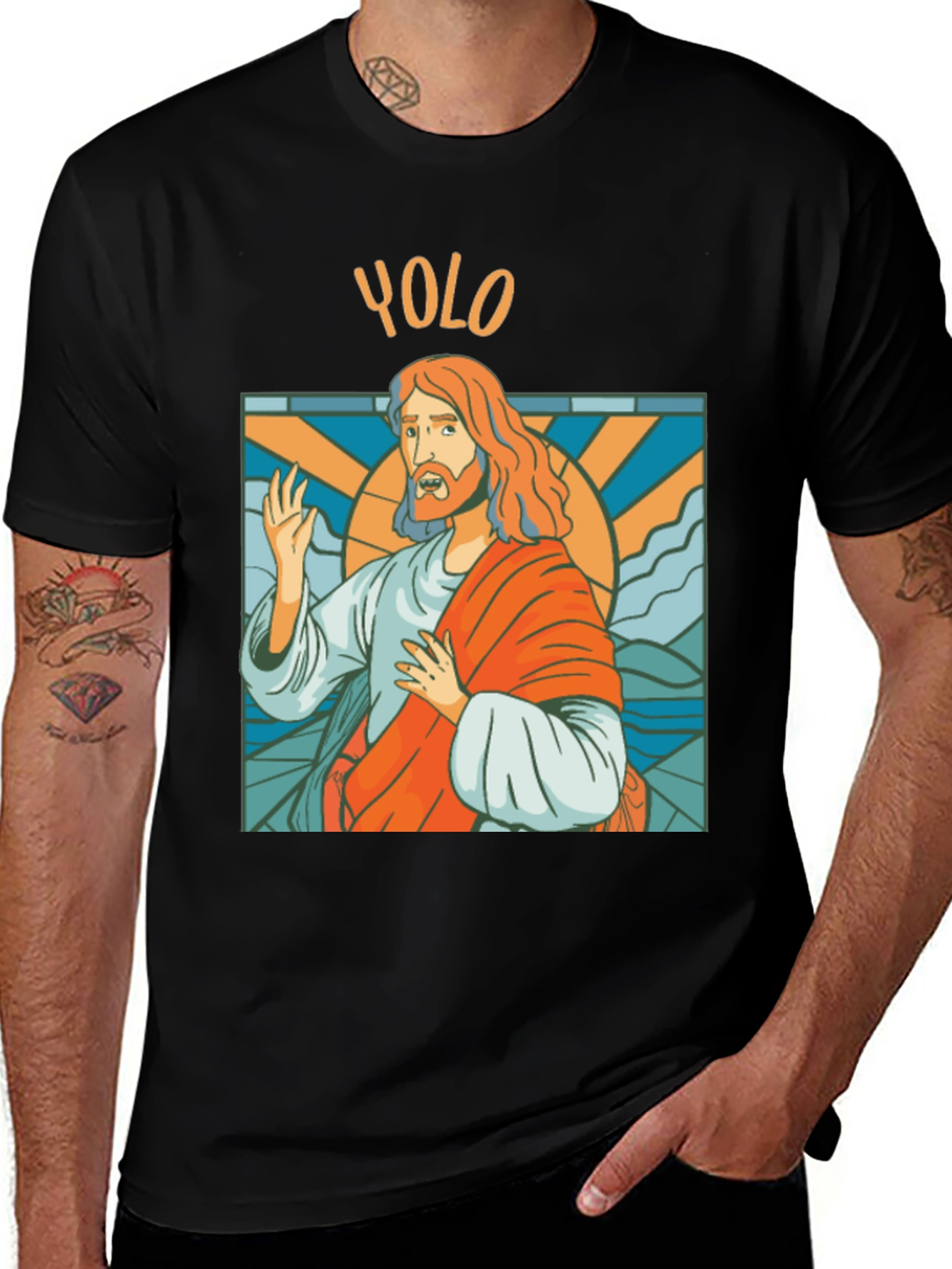YOLO Jesus Graphic Tee - Trendy Novelty T-Shirt