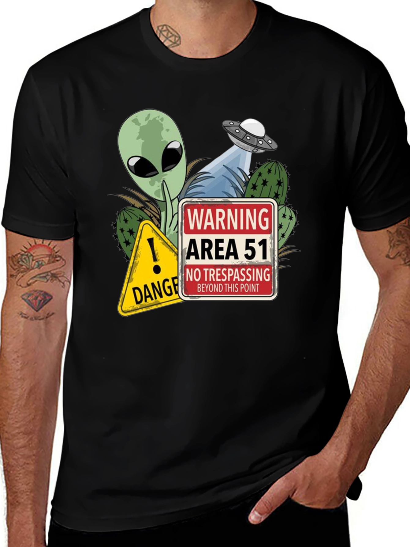 Area 51 Alien UFO Graphic T-Shirt