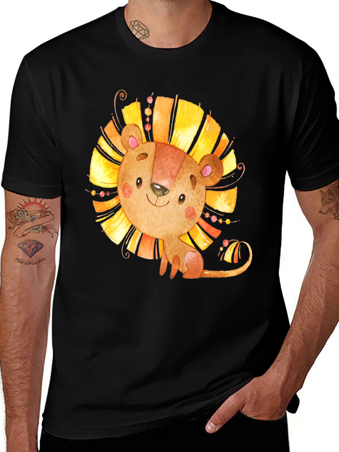 Variant 10 of Lion Graphic Tee - Cute Cartoon Design