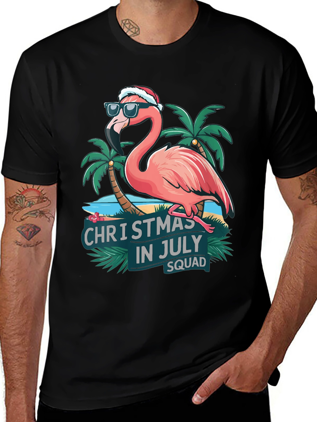 Christmas in July Flamingo Squad T-Shirt