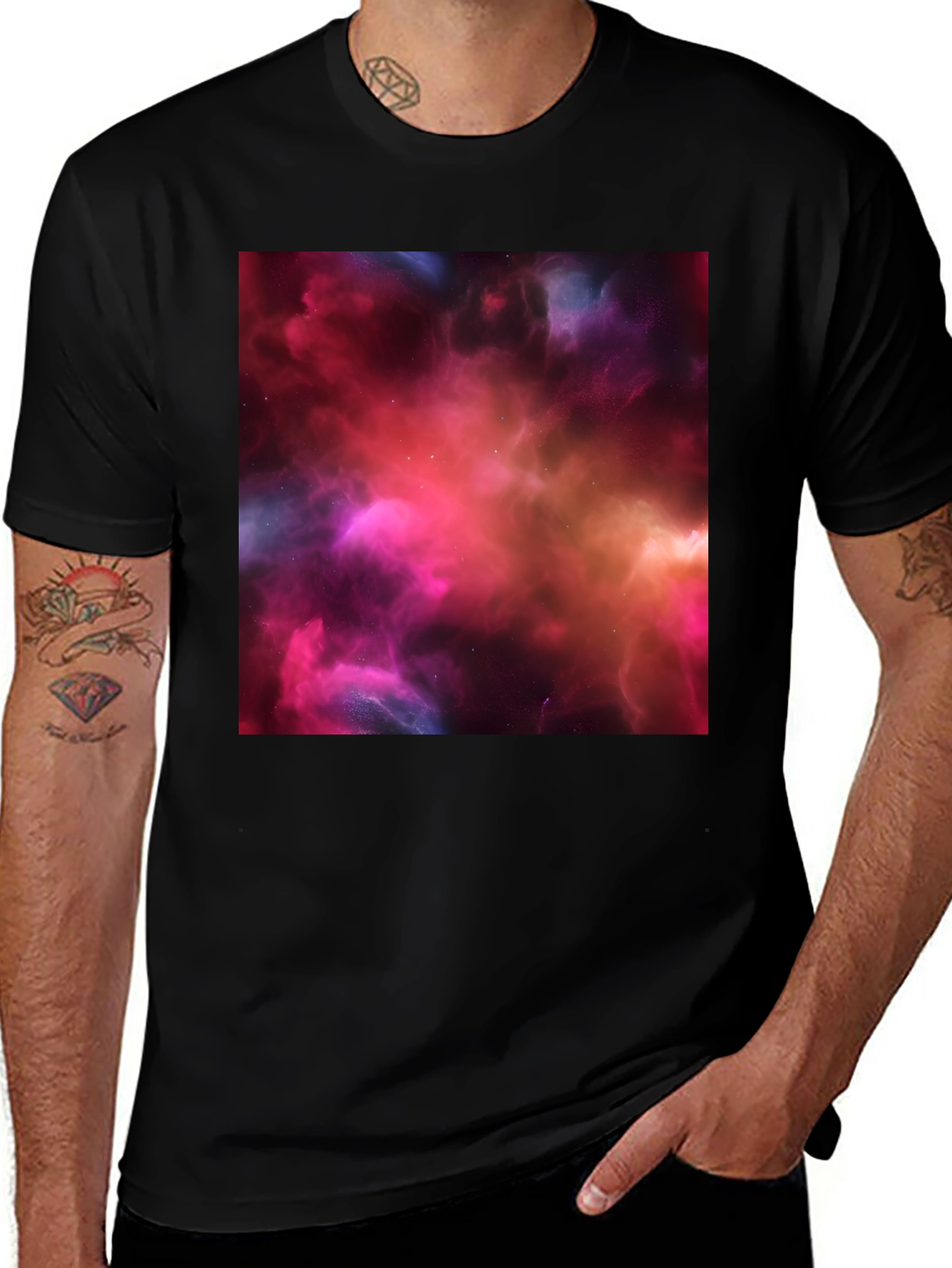 Variant 29 of Nebula Graphic Black T-Shirt