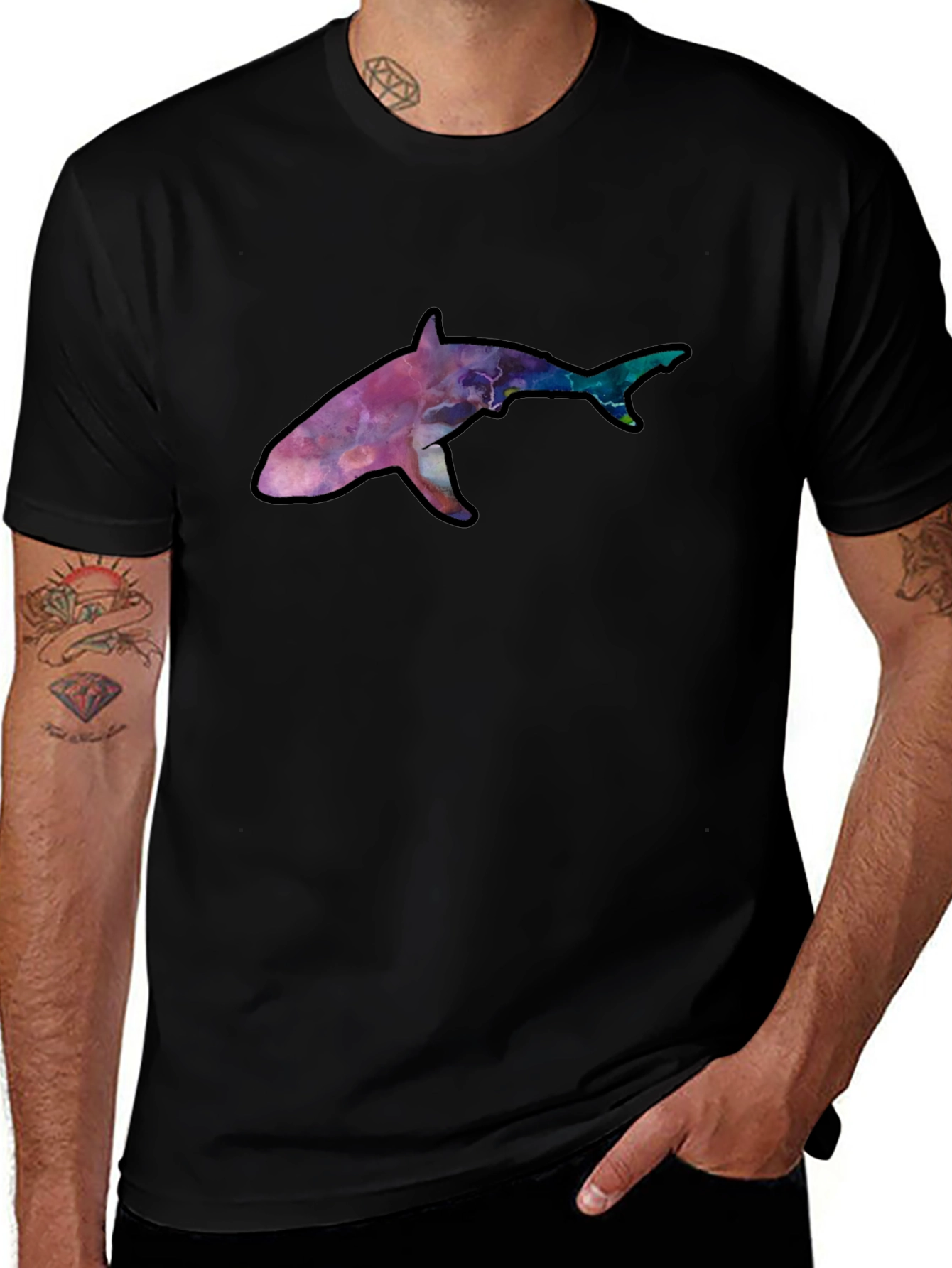Variant 16 of Shark Galaxy T-Shirt - Cosmic Ocean Tee
