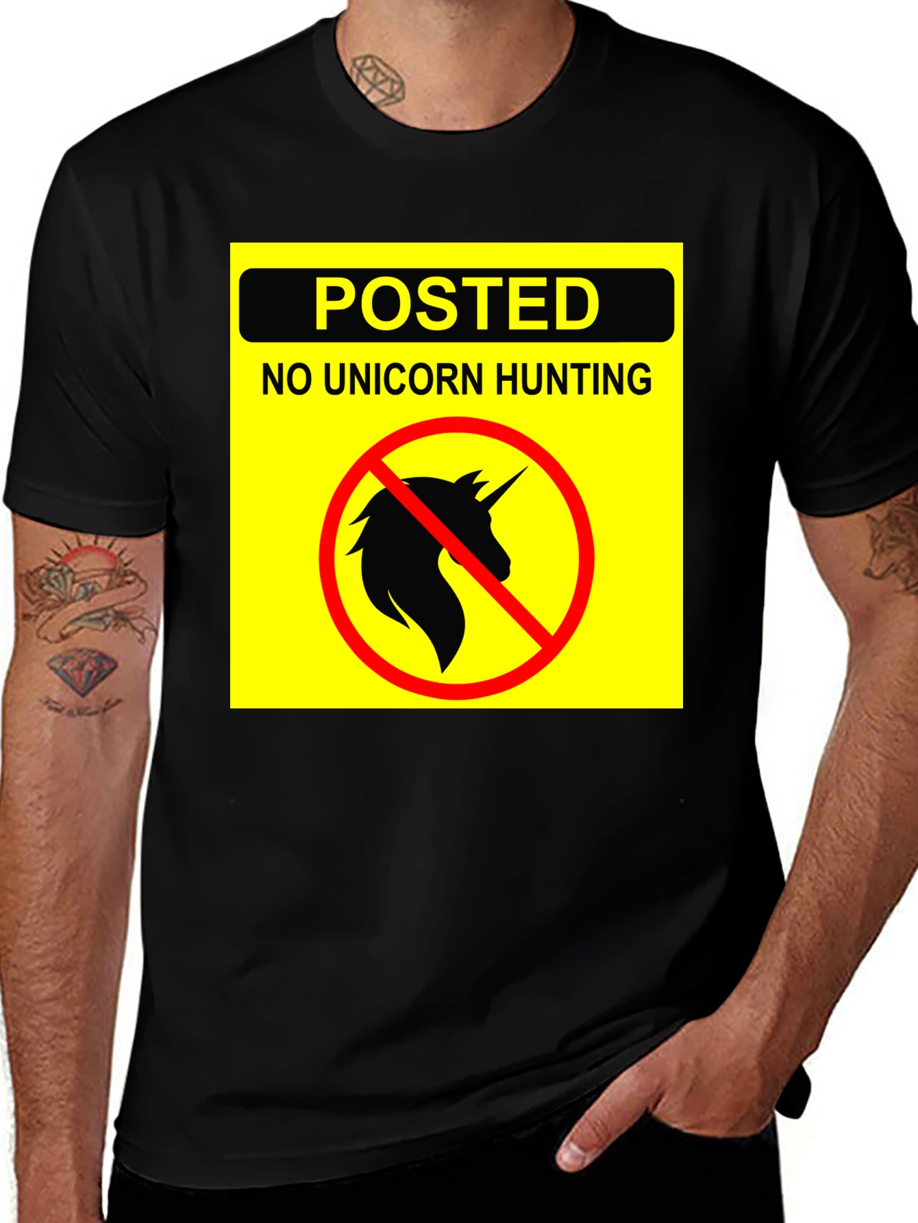 Variant 7 of No Unicorn Hunting T-Shirt - Funny Novelty Tee