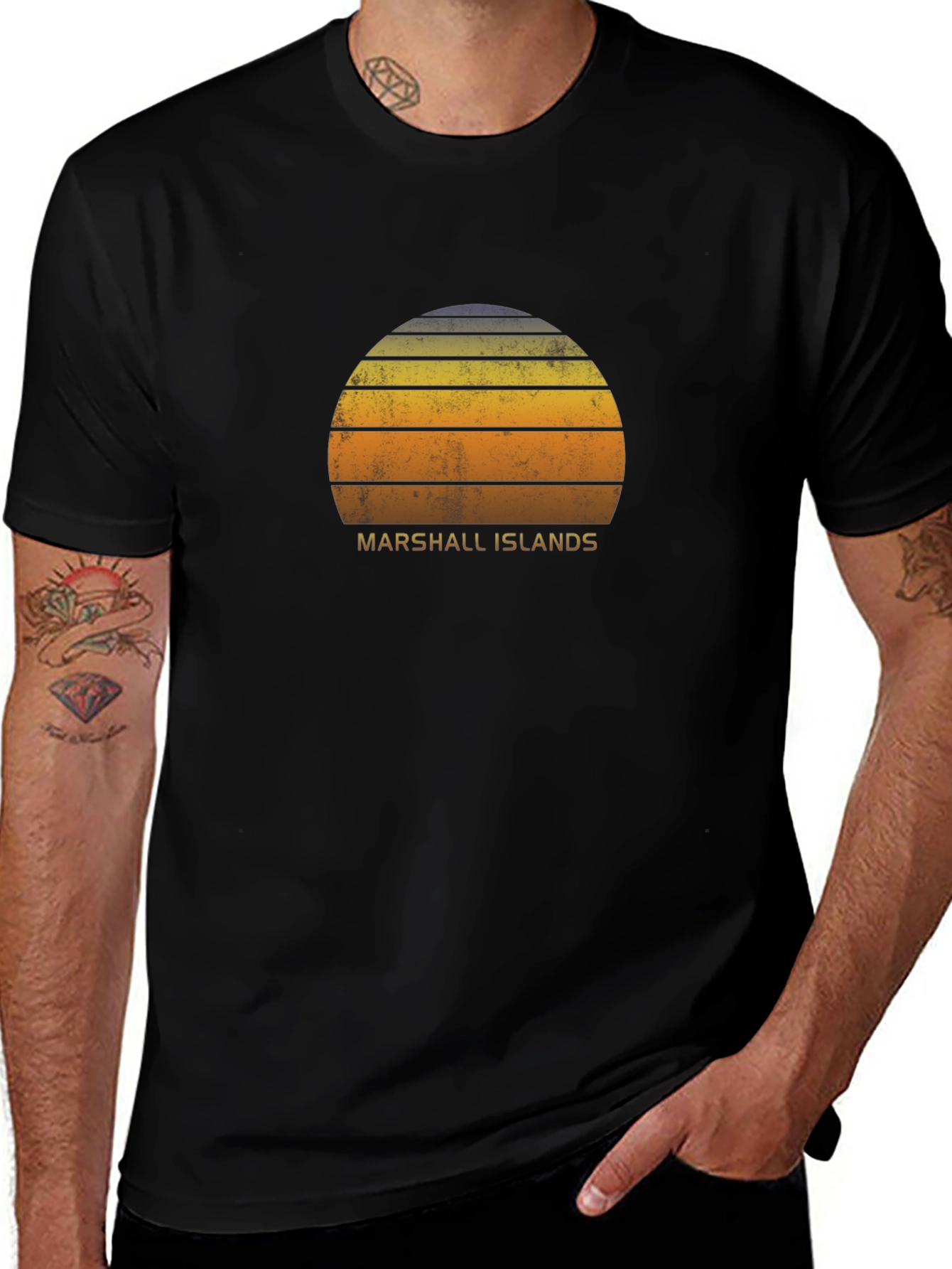 Marshall Islands Sunset T-Shirt - Retro Style Graphic Tee