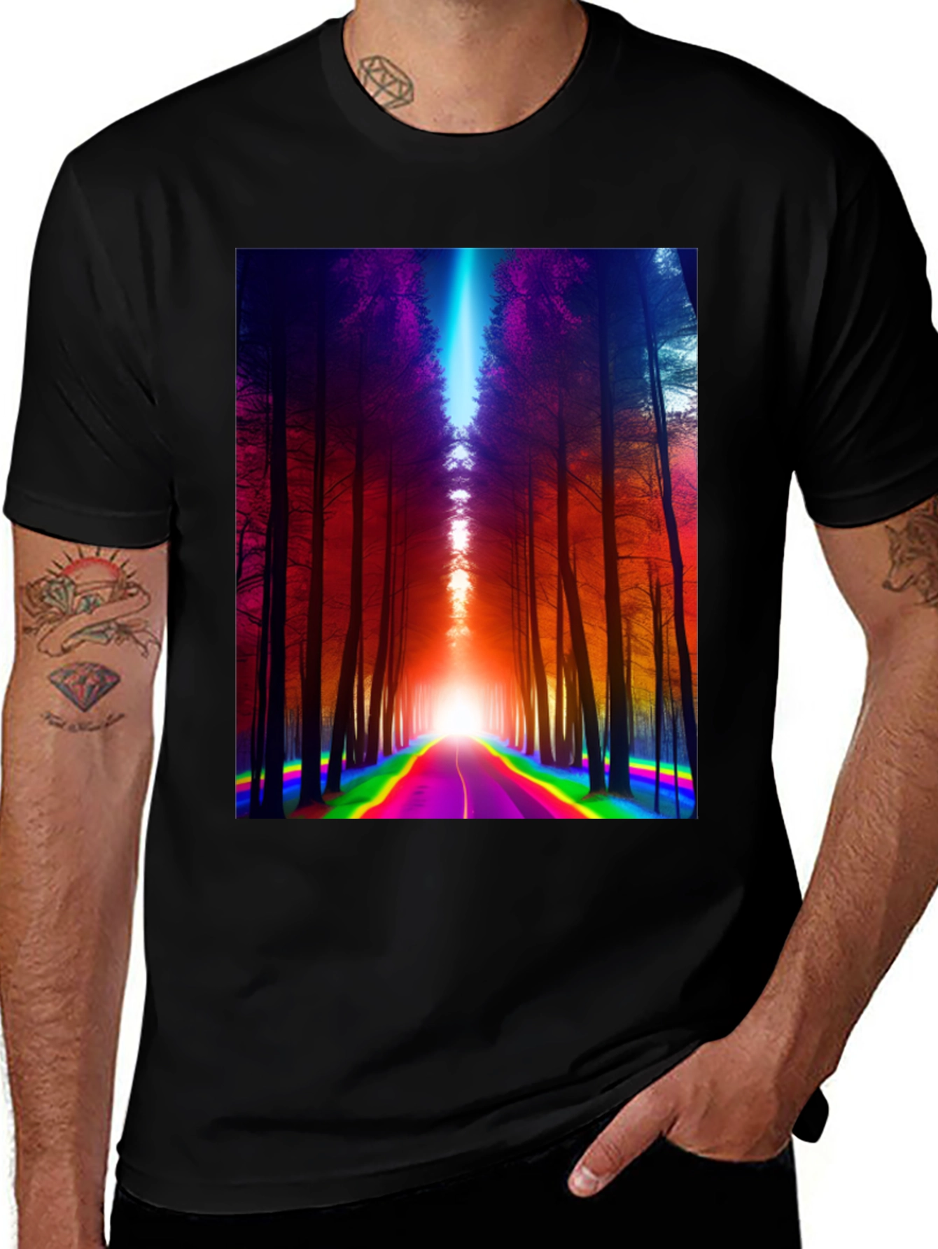 Variant 22 of Rainbow Road Forest Graphic Tee