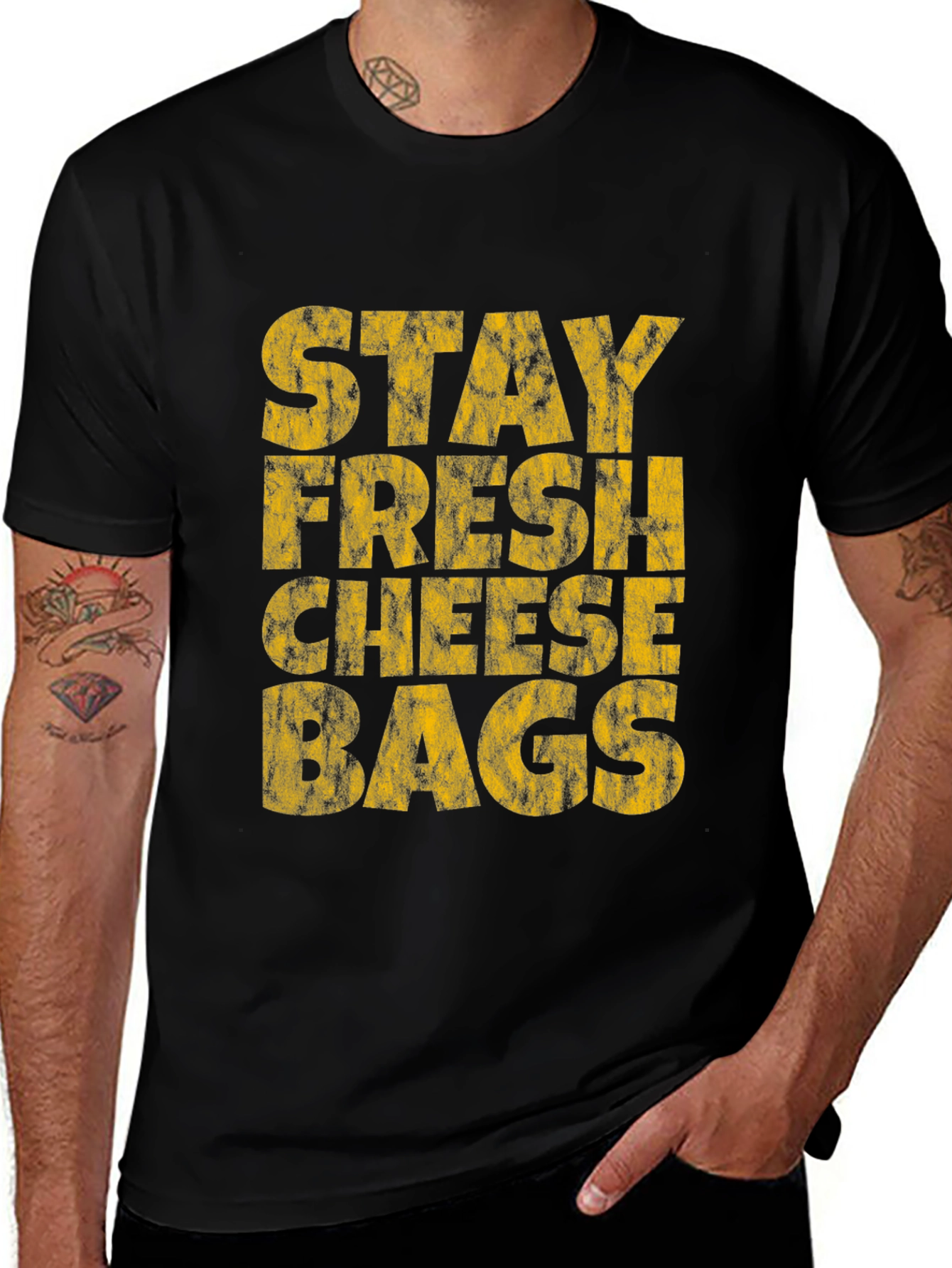 Variant 8 of Stay Fresh Cheese Bags Graphic Tee