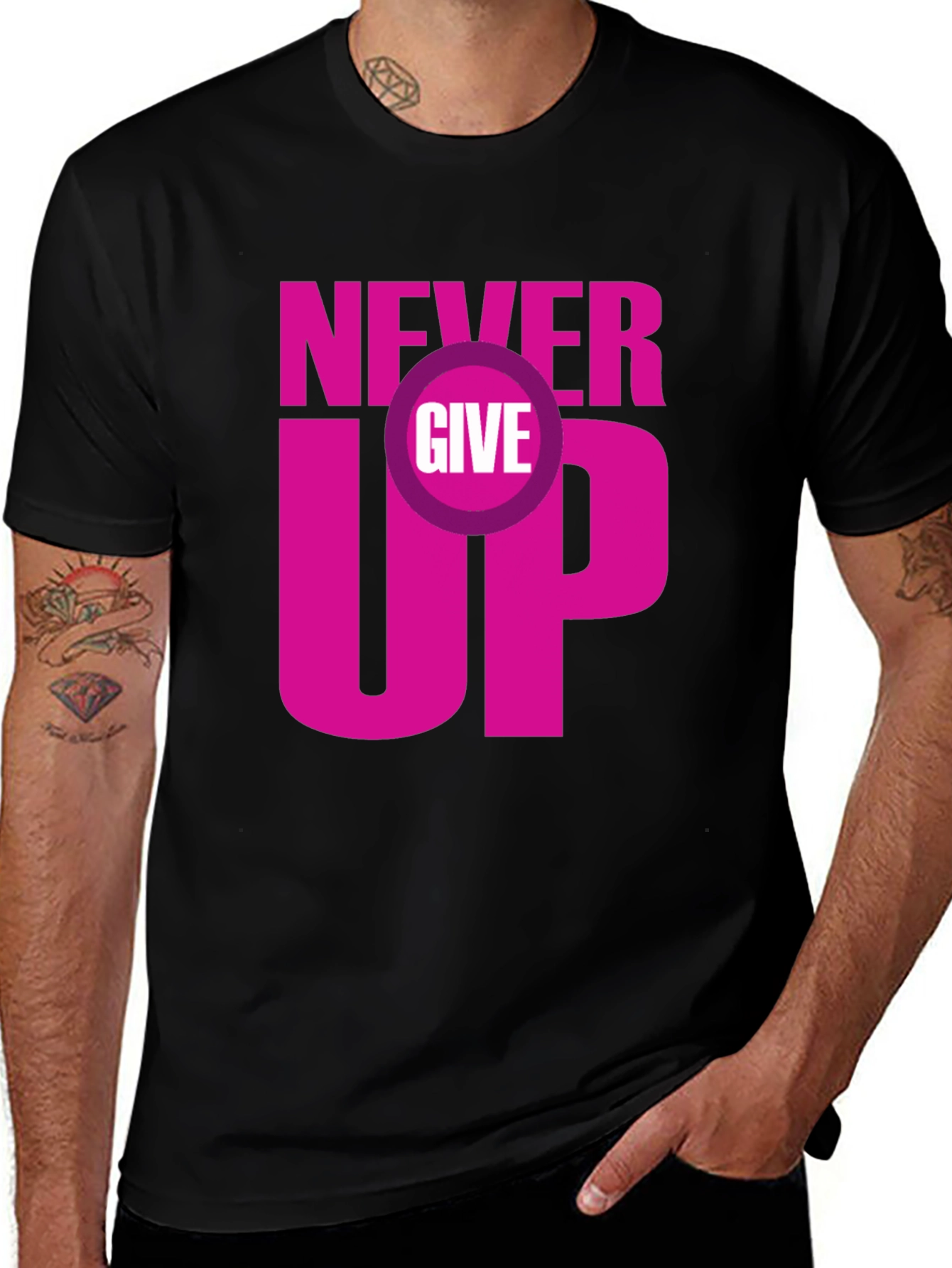 Variant 30 of Never Give Up Graphic Tee - Motivational T-Shirt