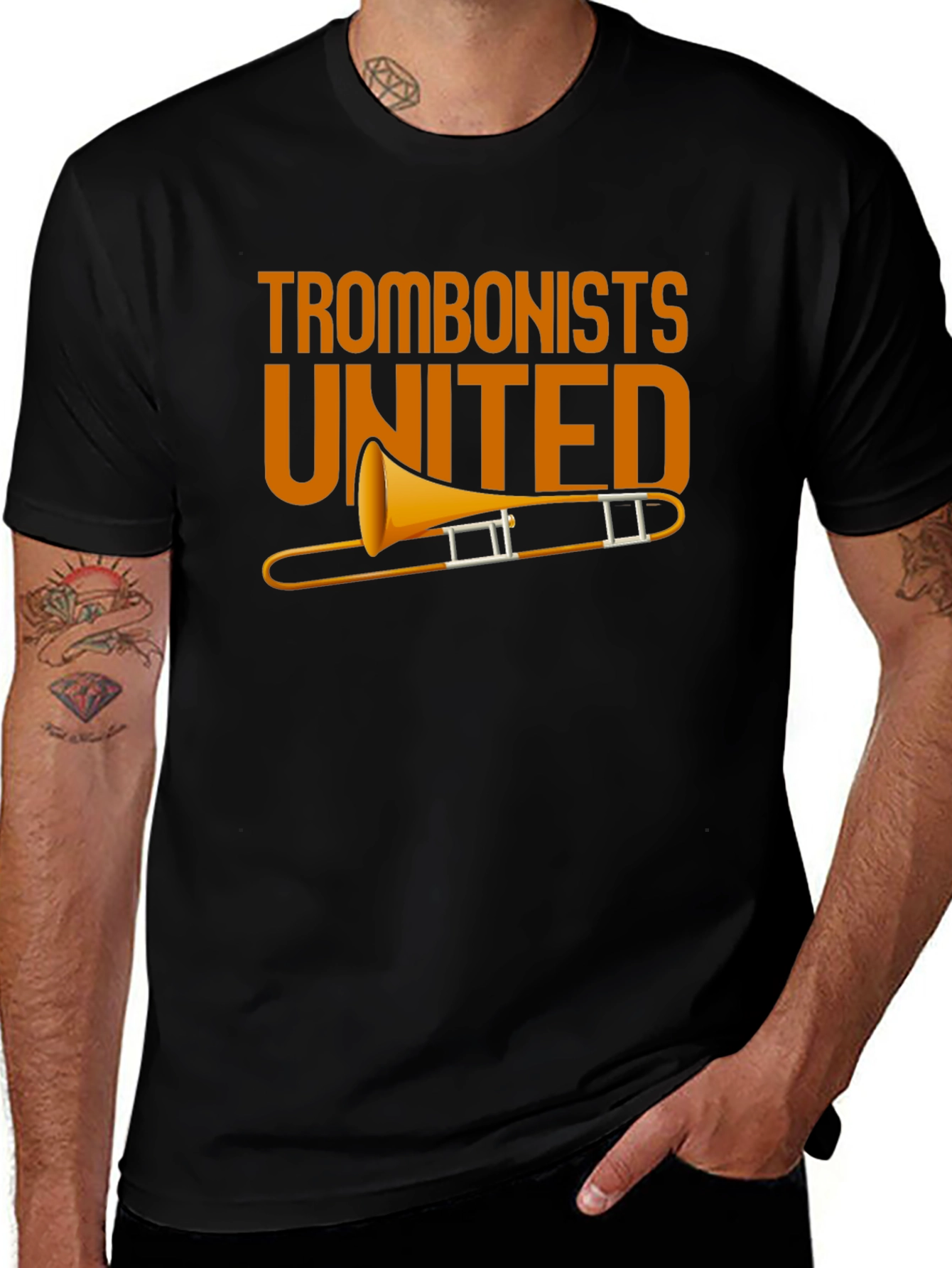 Black Trombonists United Graphic T-Shirt - Music Lover Tee main image