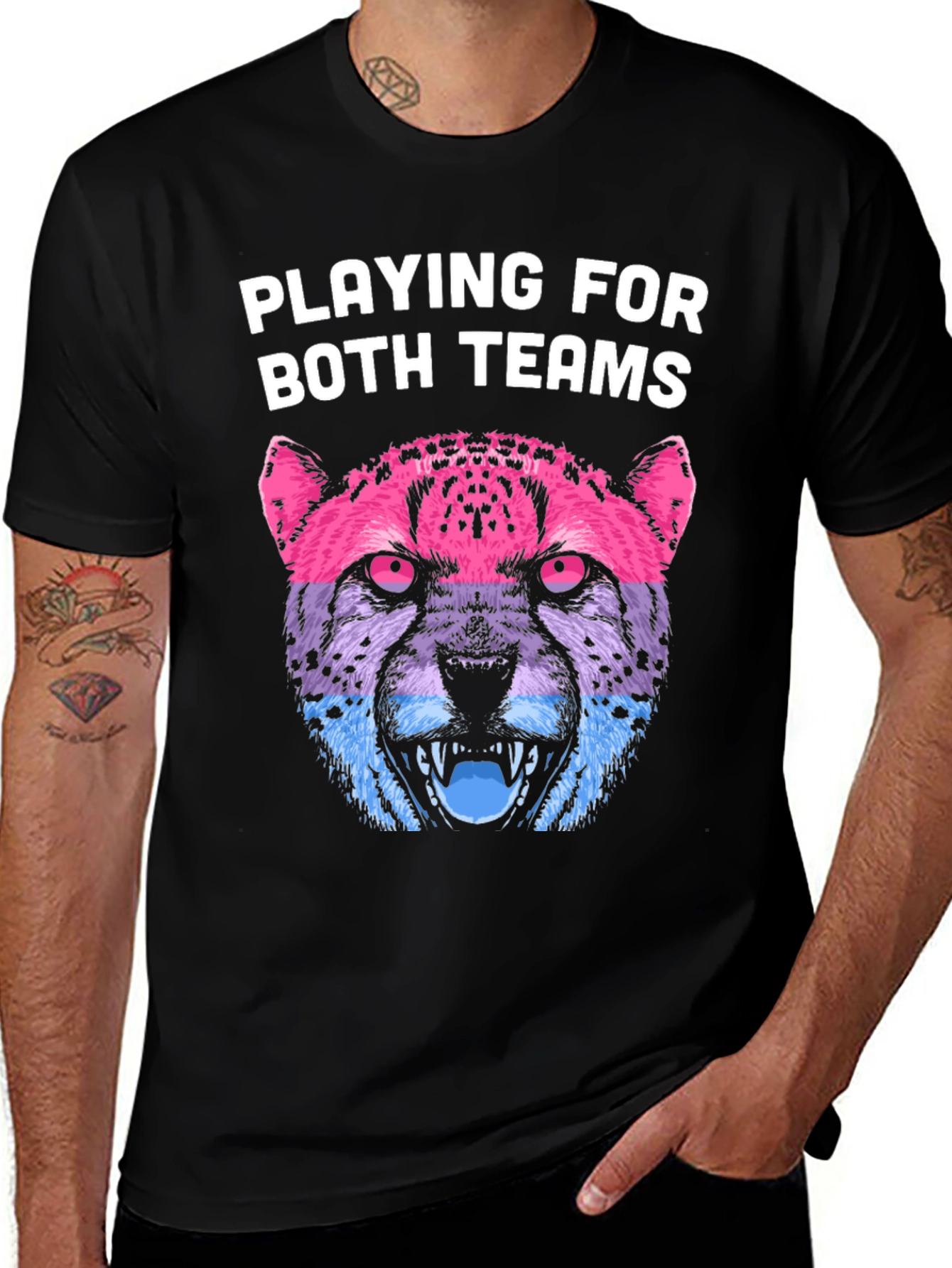 Variant 29 of Playing for Both Teams Cheetah Graphic Tee