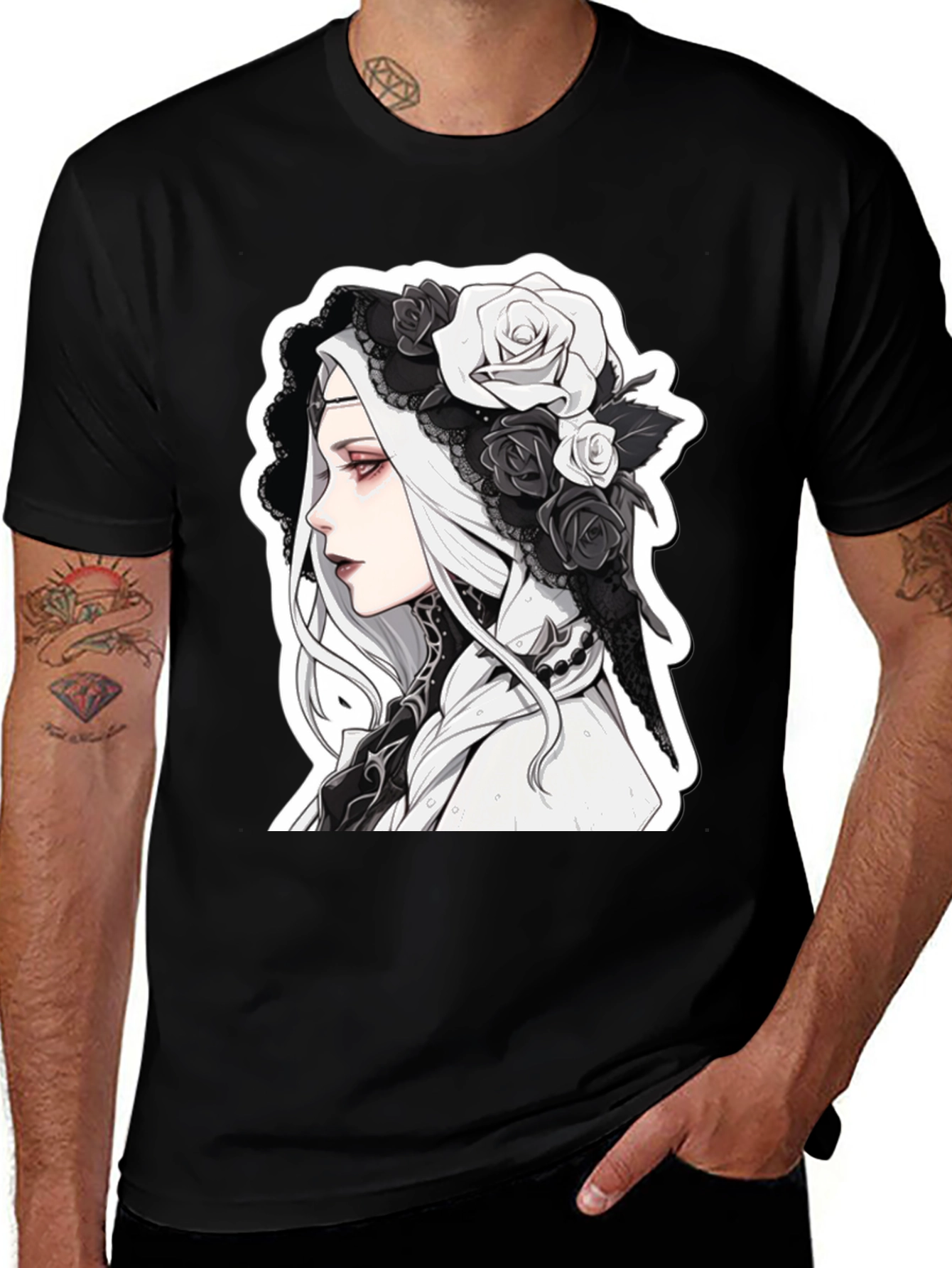 Gothic Anime Black T-Shirt