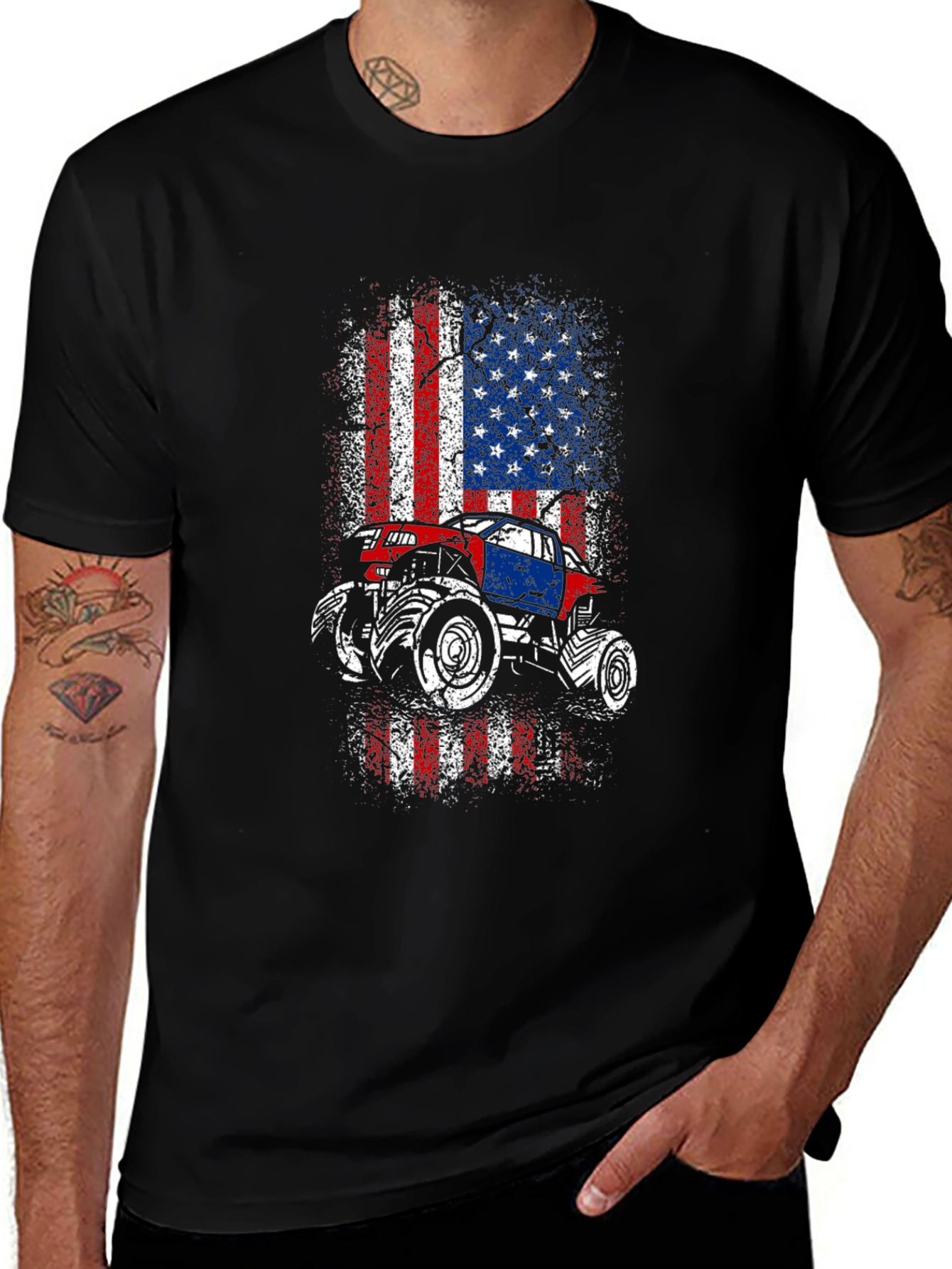 Variant 29 of American Flag Monster Truck Graphic Tee