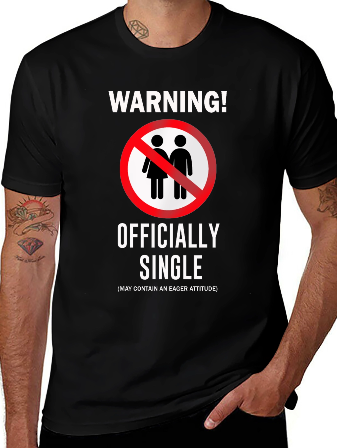 Variant 21 of Officially Single Funny Novelty Graphic T-Shirt