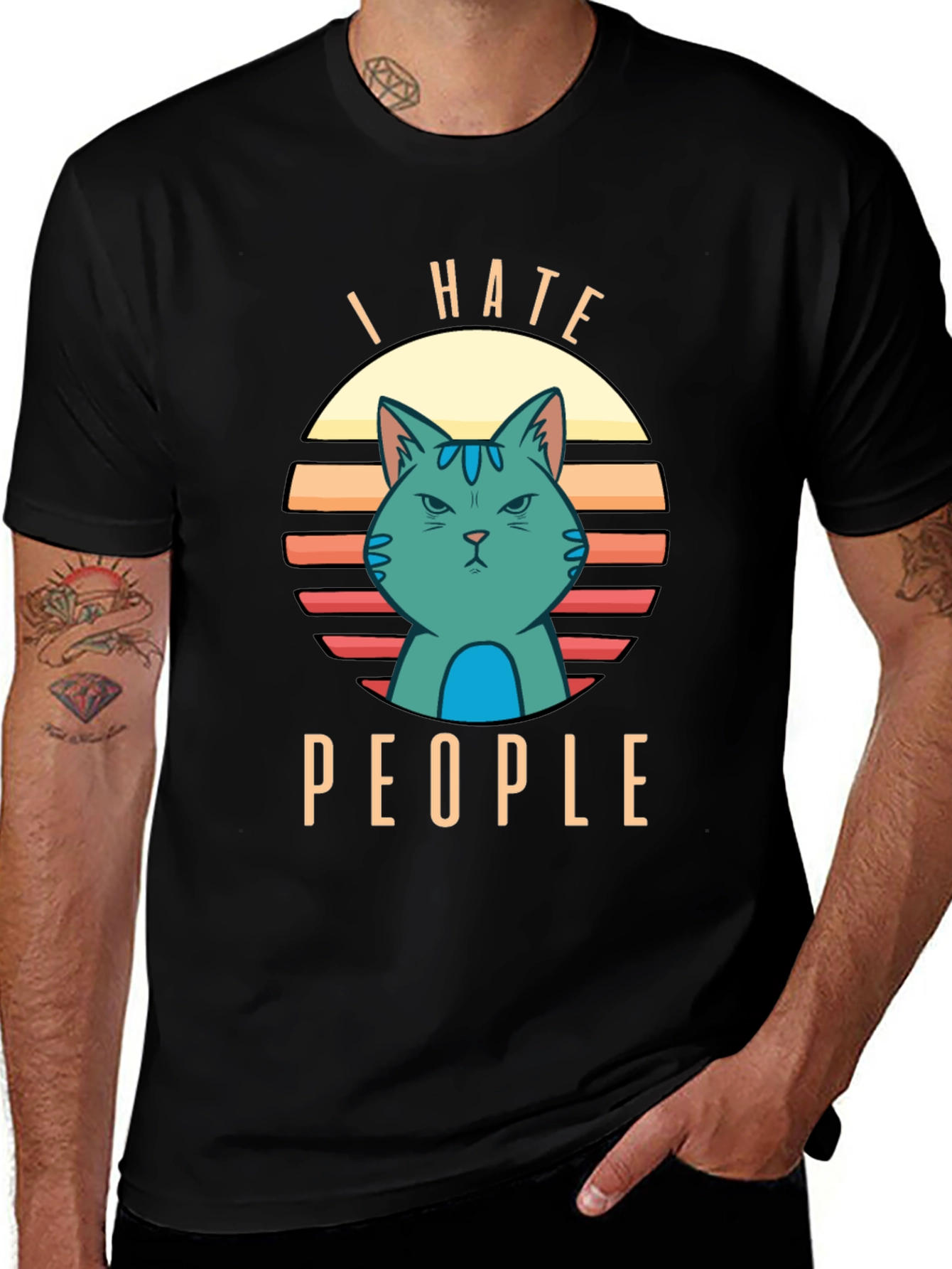 Variant 8 of I Hate People Cat T-Shirt