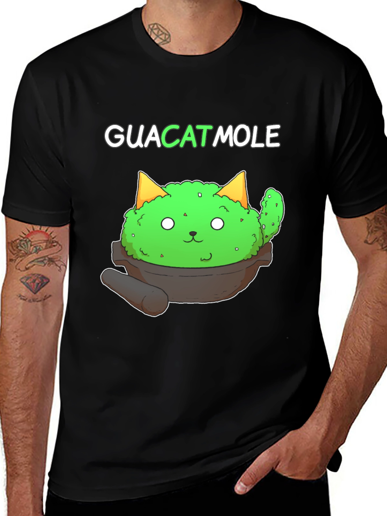 Variant 27 of Guacatmole Cat Graphic T-Shirt - Funny Foodie Tee