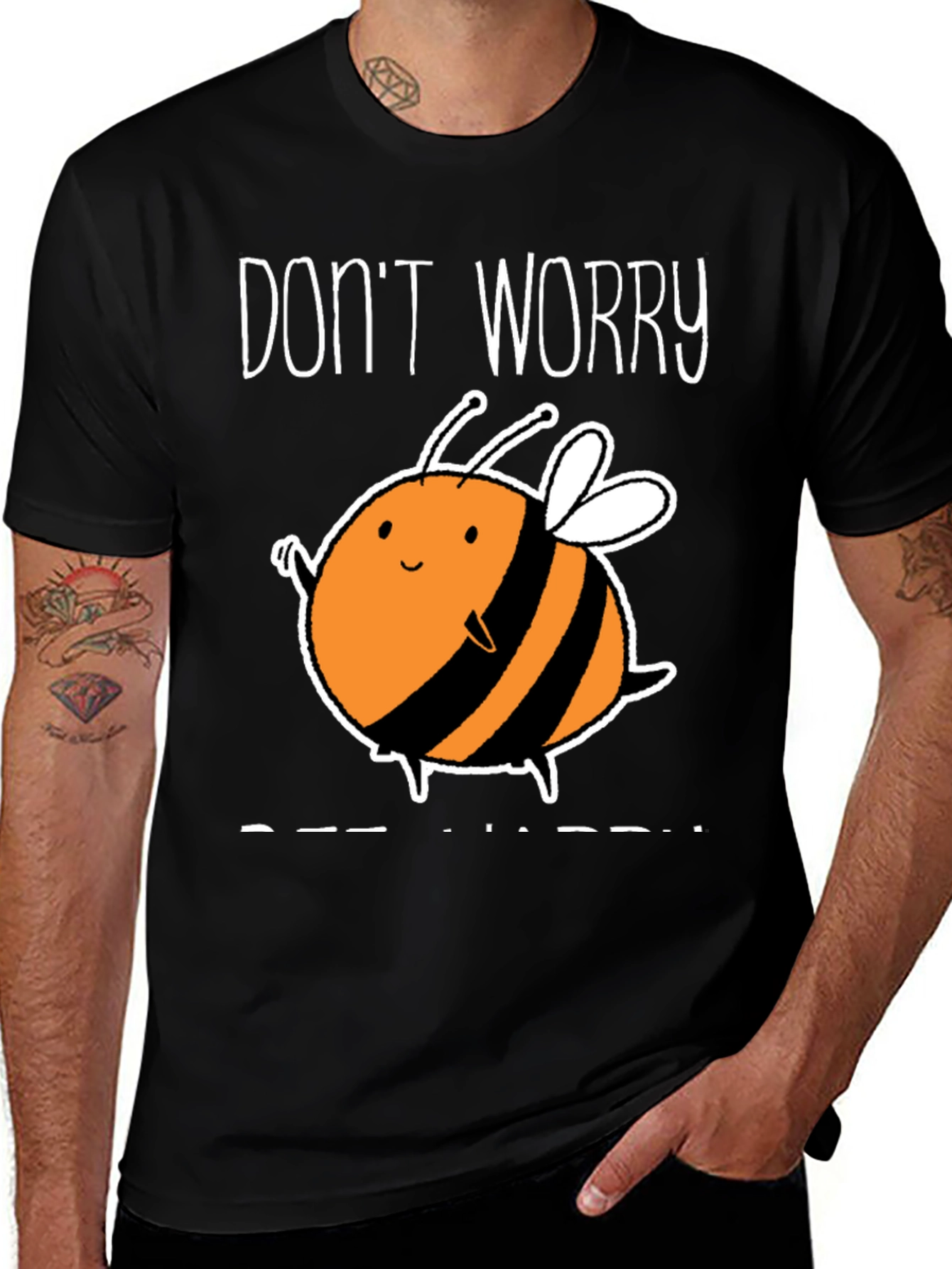 Variant 10 of Don't Worry Bee Happy Graphic T-Shirt
