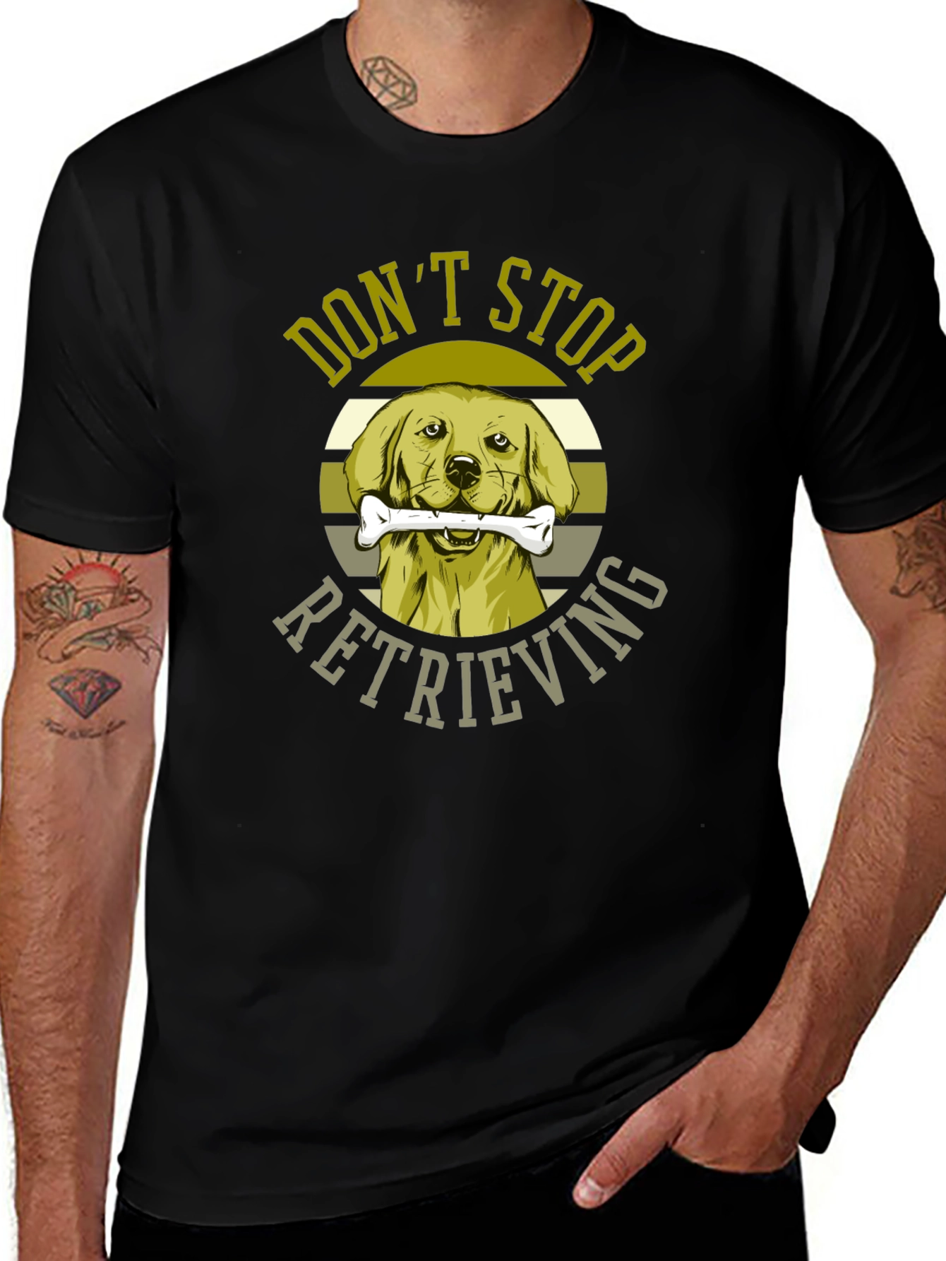 Black Don't Stop Retrieving Dog Graphic T-Shirt main image