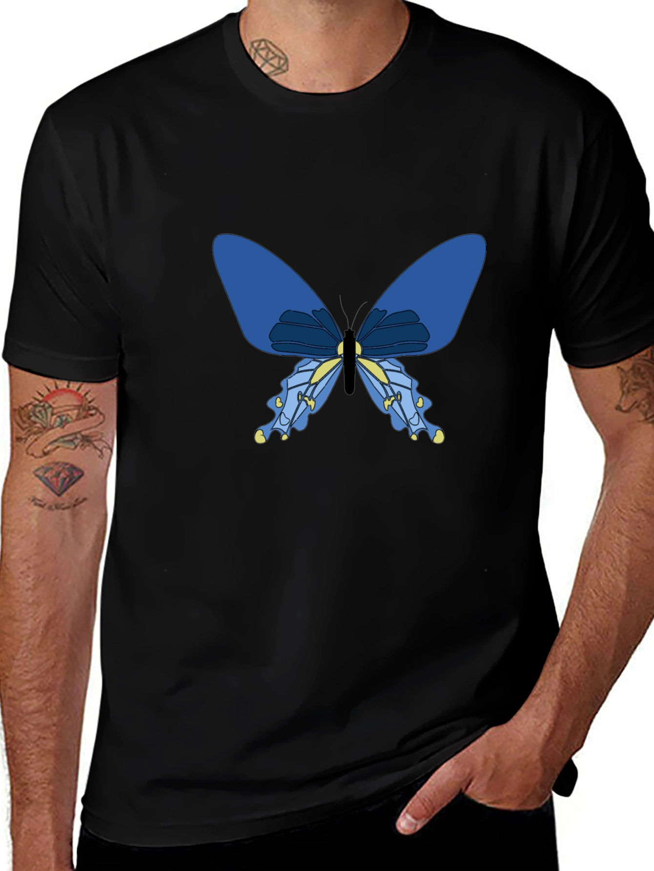 Variant 28 of Butterfly Graphic Black T-Shirt
