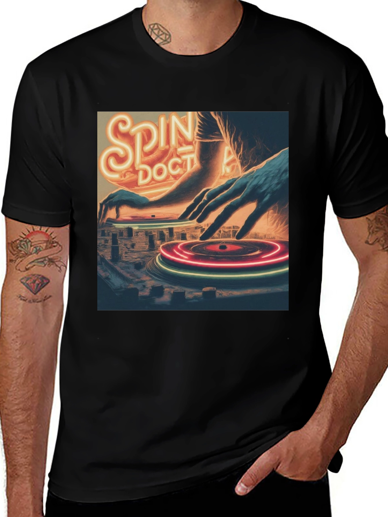 Variant 3 of Spin Doctors DJ Graphic T-Shirt - Music Lover Tee