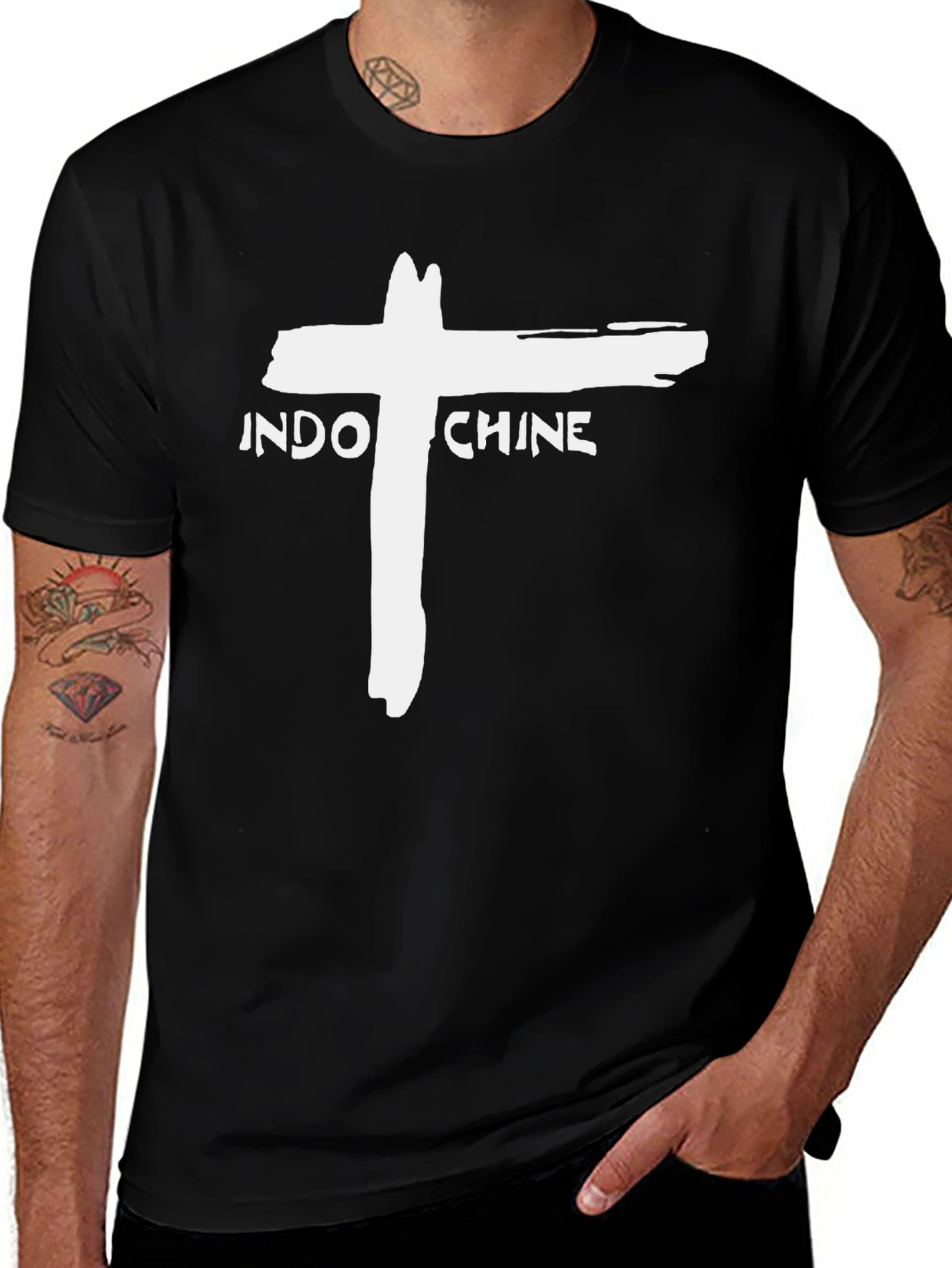 Variant 4 of Indochine Cross Graphic Tee - Black