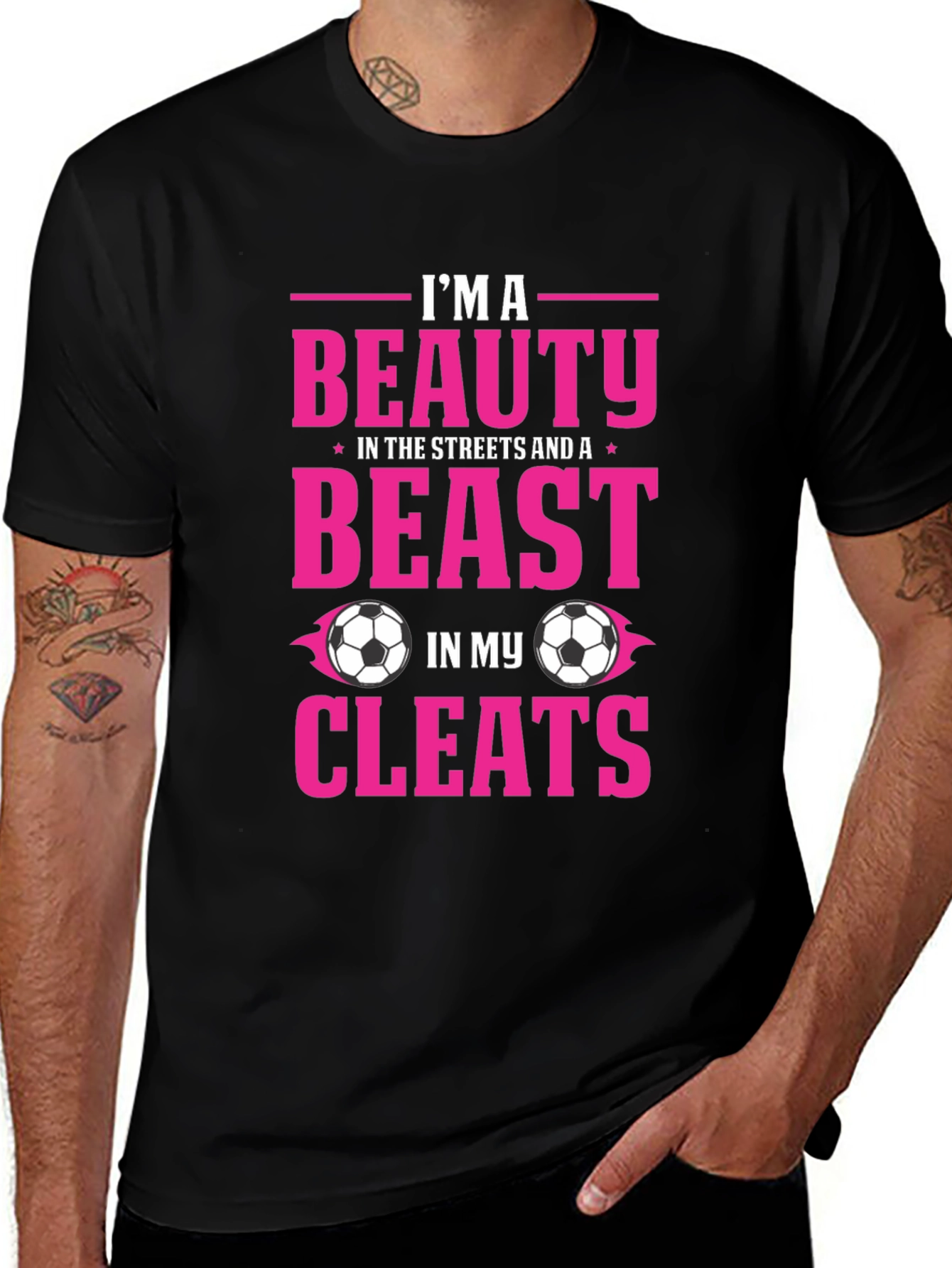 Beauty and Beast Soccer Cleats Graphic Tee