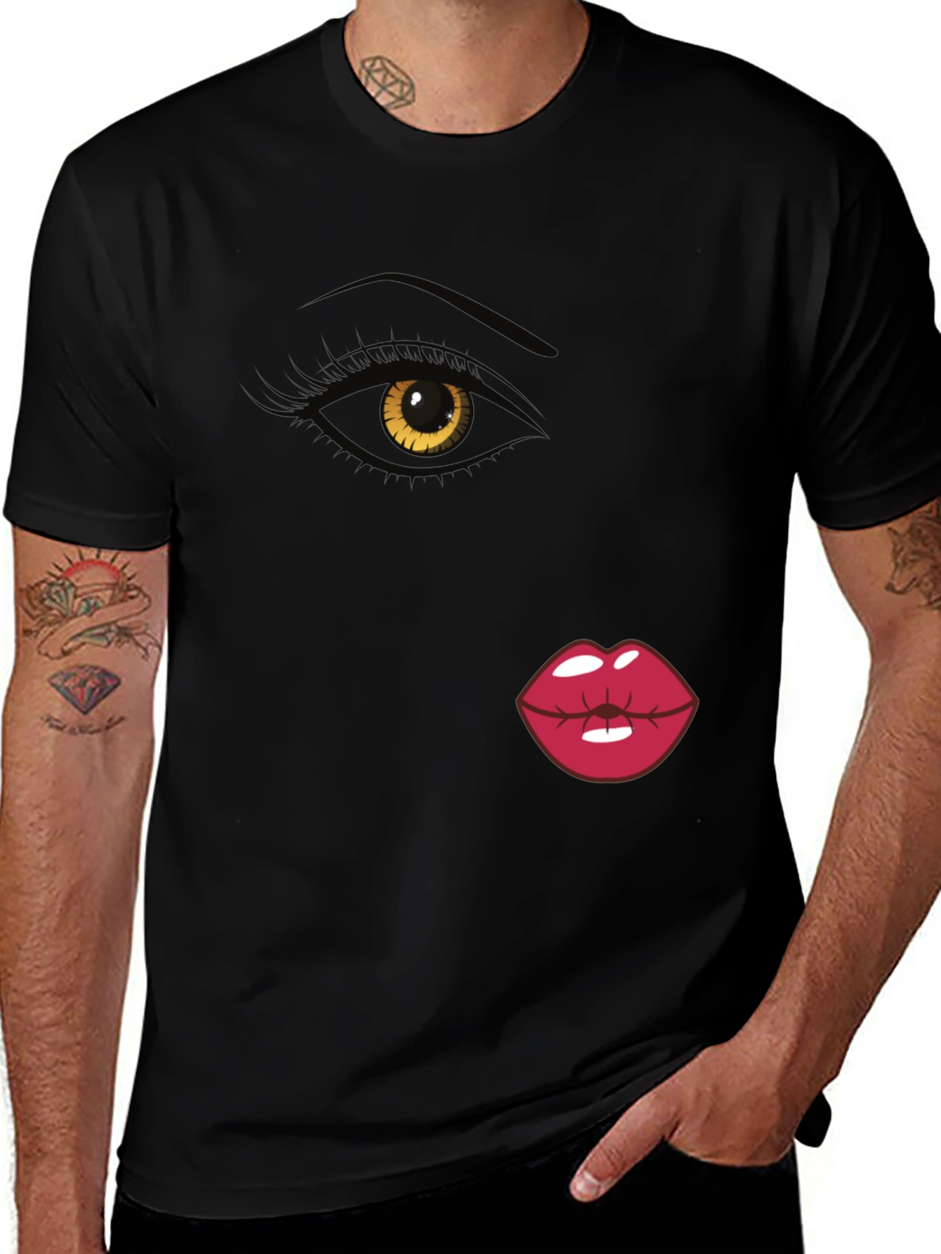 Variant 29 of Eye and Lips Graphic Print T-Shirt