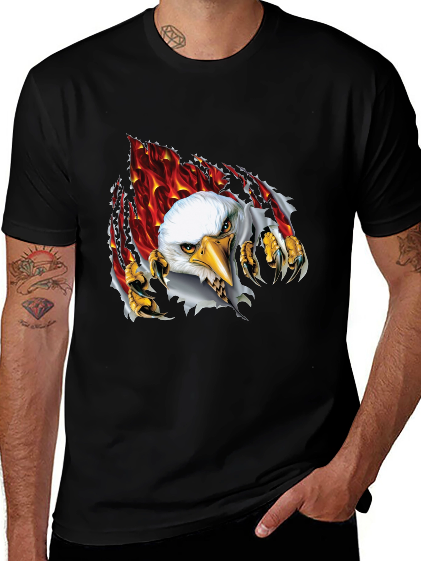 Variant 13 of Eagle Graphic Black T-Shirt for Men