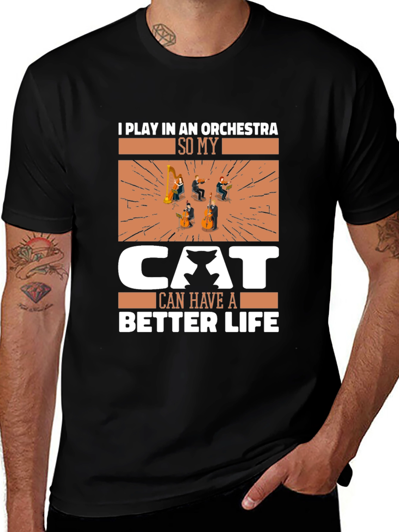 Variant 16 of Musician Cat Lover T-Shirt - Orchestra Life
