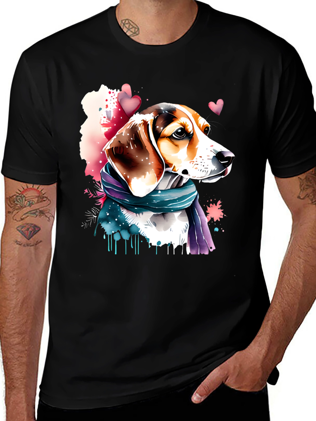 Variant 20 of Dog with Scarf T-Shirt - Artistic Design