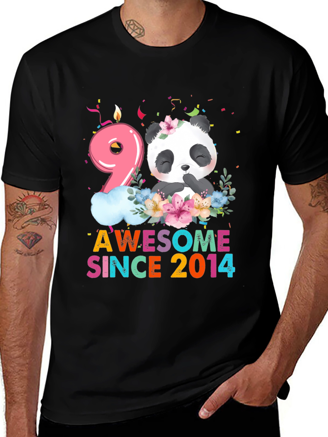 9th Birthday Panda T-Shirt - Awesome Since 2014