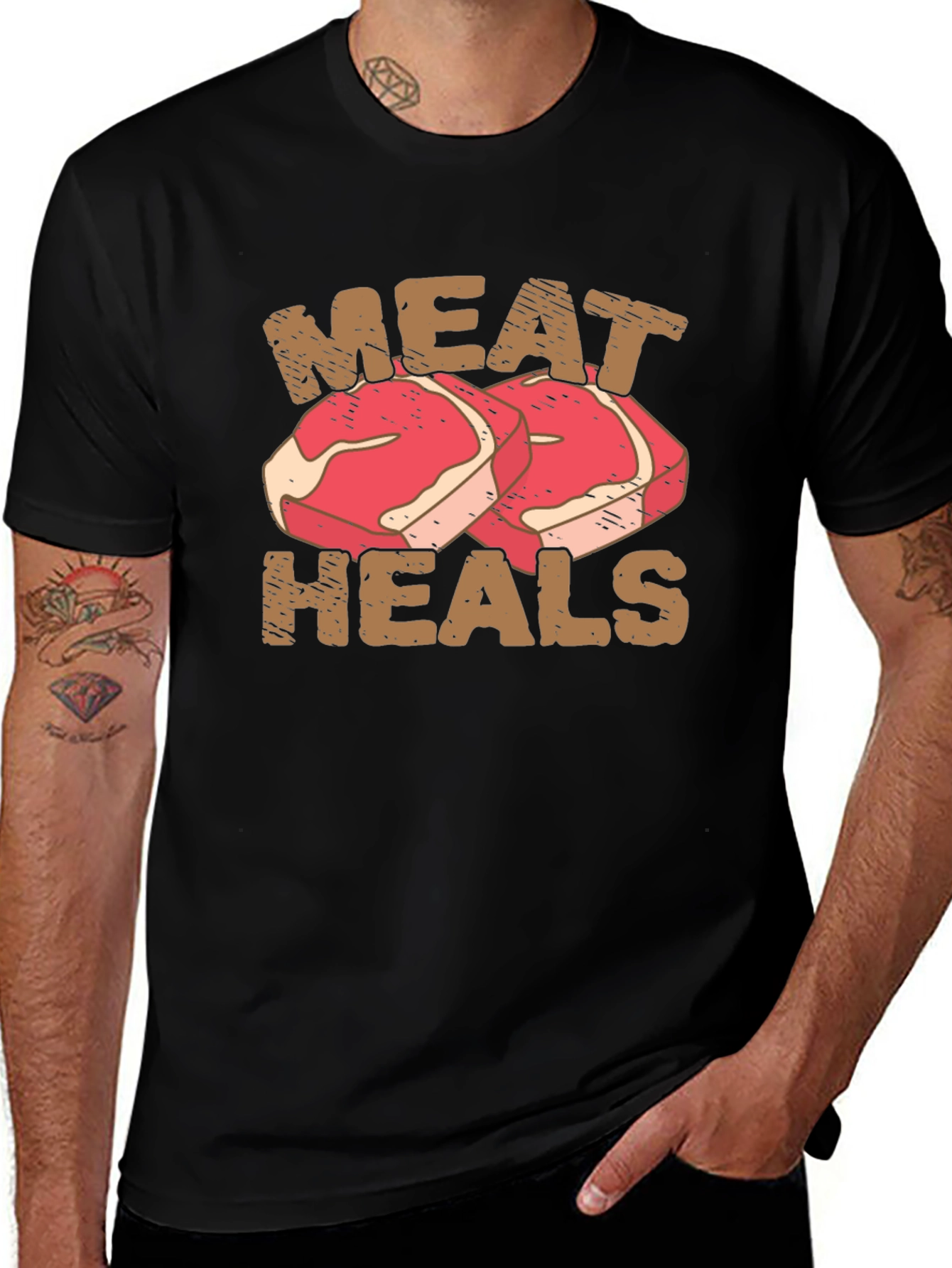 Variant 19 of Meat Heals Graphic Tee - Black