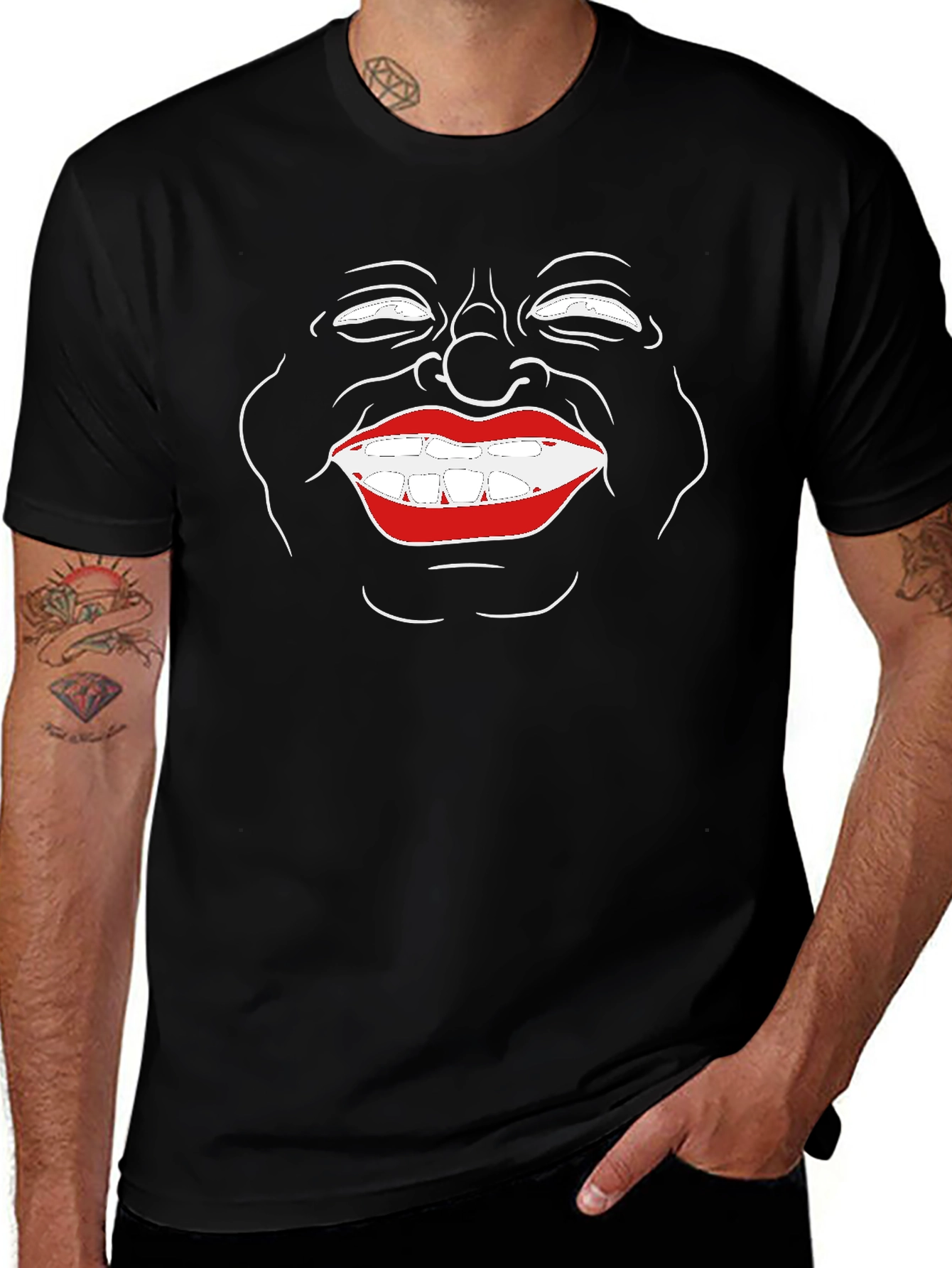 Variant 30 of Funny Face Graphic Black T-Shirt