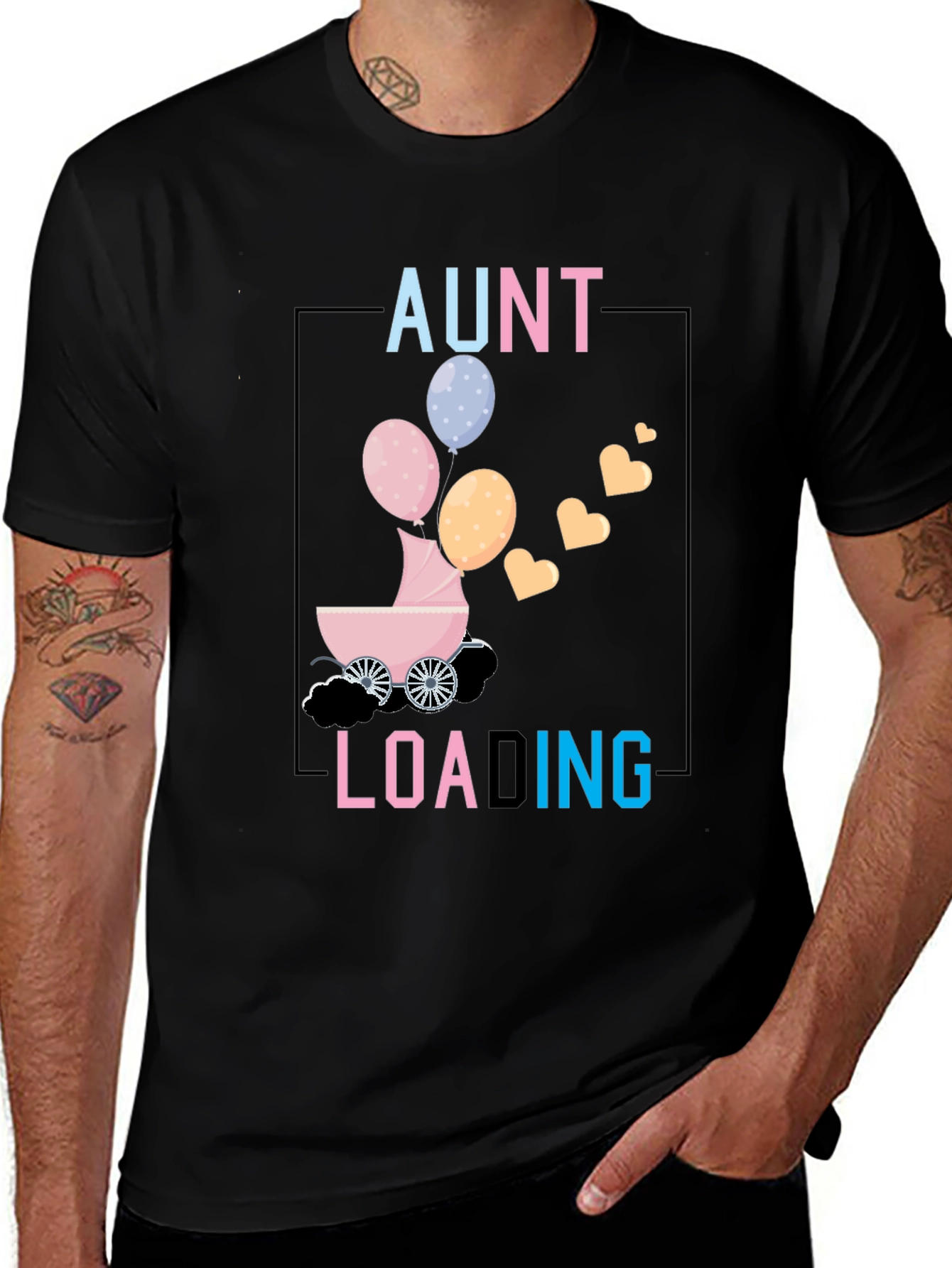 Variant 13 of Aunt Loading T-Shirt - Baby Shower Tee