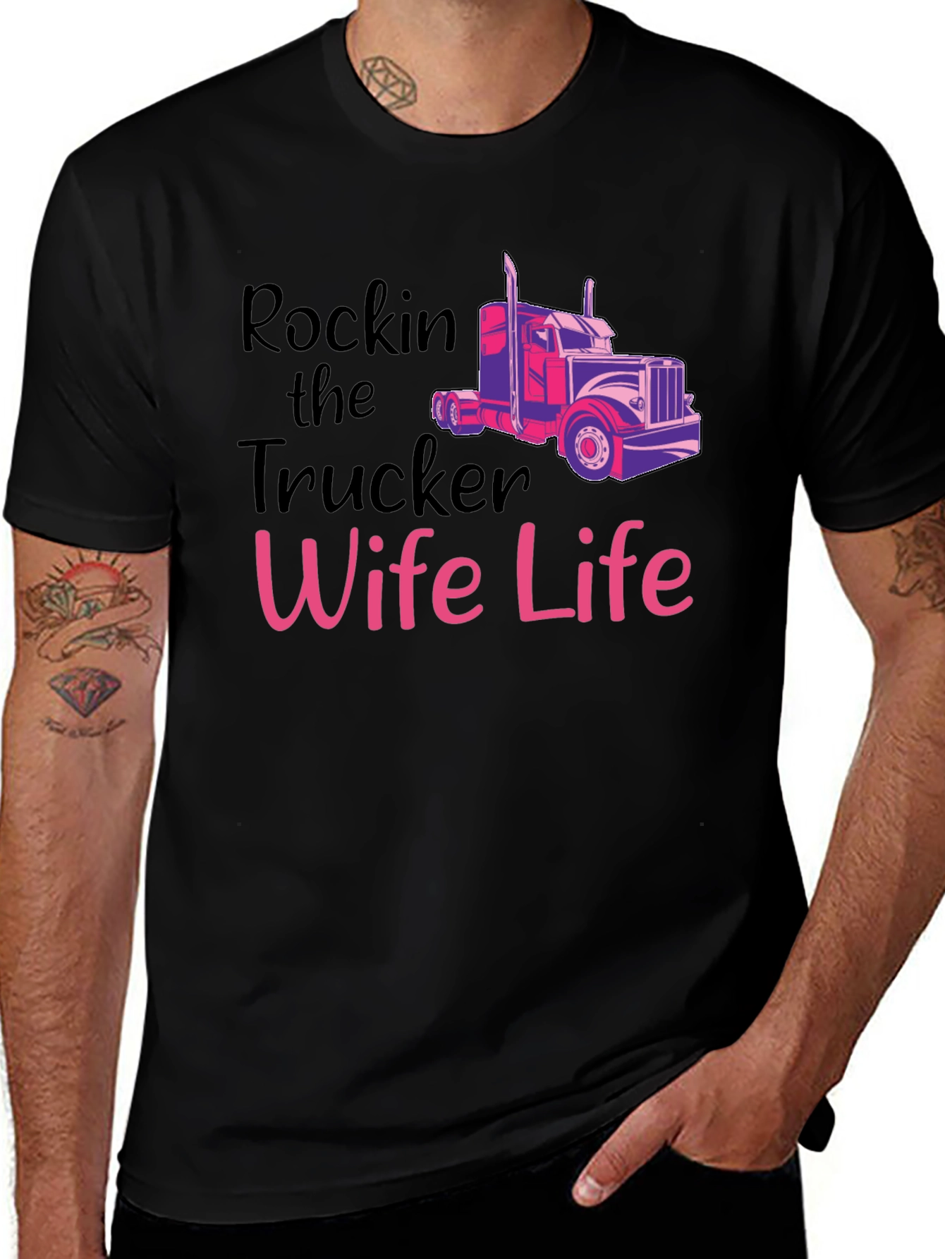 Variant 15 of Rockin' Trucker Wife Life T-Shirt